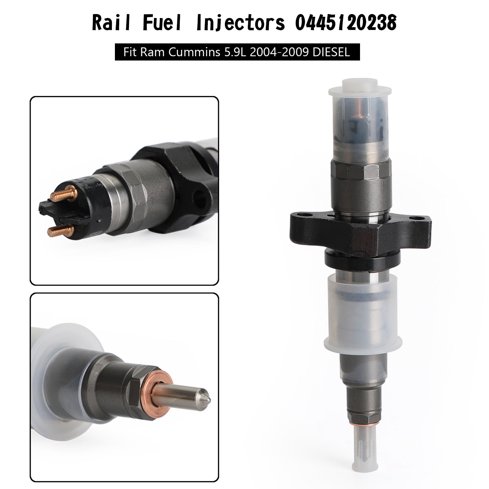 Injecteurs de carburant sur Rail, 6 pièces, 0445120238 adaptés à Ram Cummins 5,9l 2004 – 2009 DIESEL générique