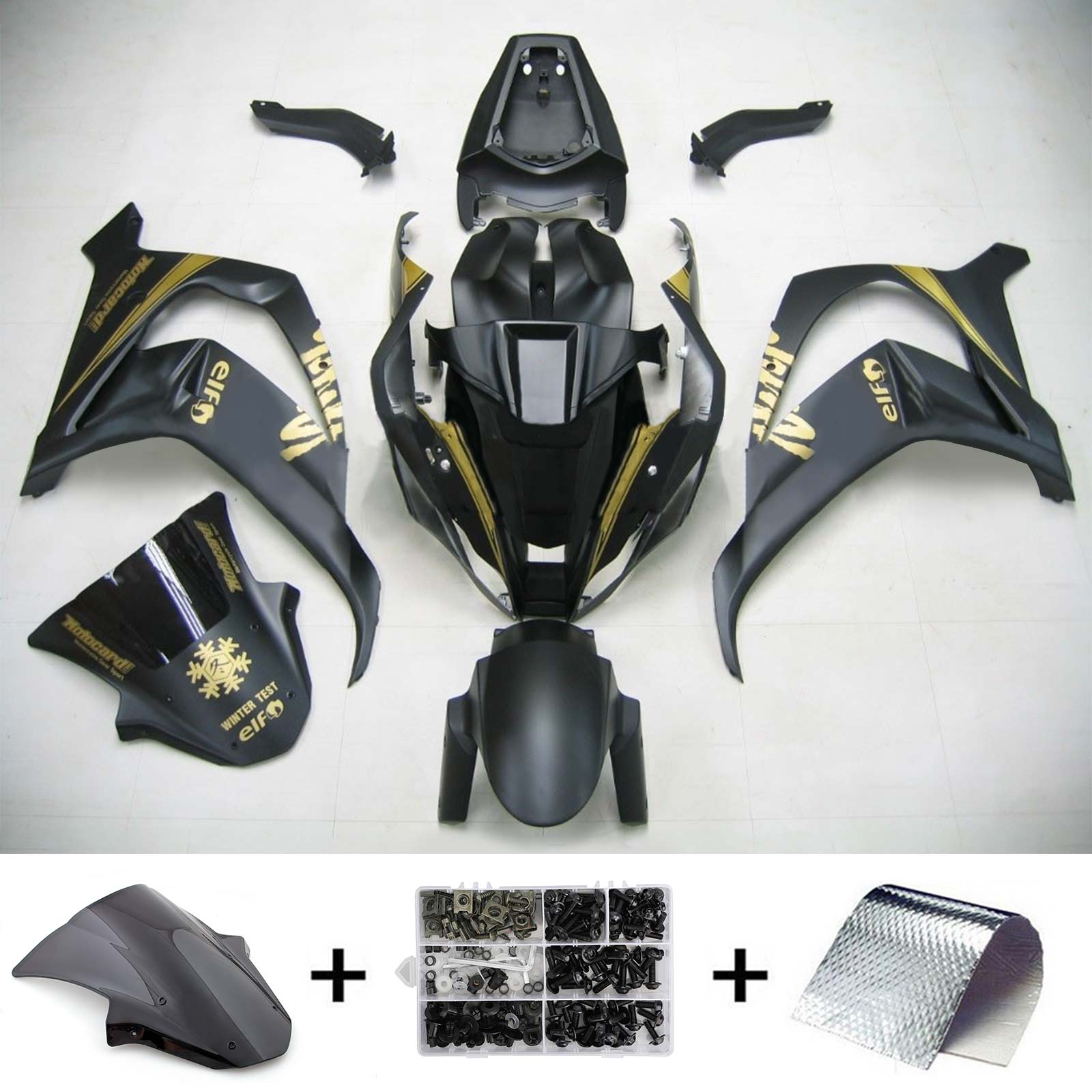 2011-2015 Kawasaki ZX10R Kit de carénage d'injection Amotopart Carrosserie Plastique ABS #116