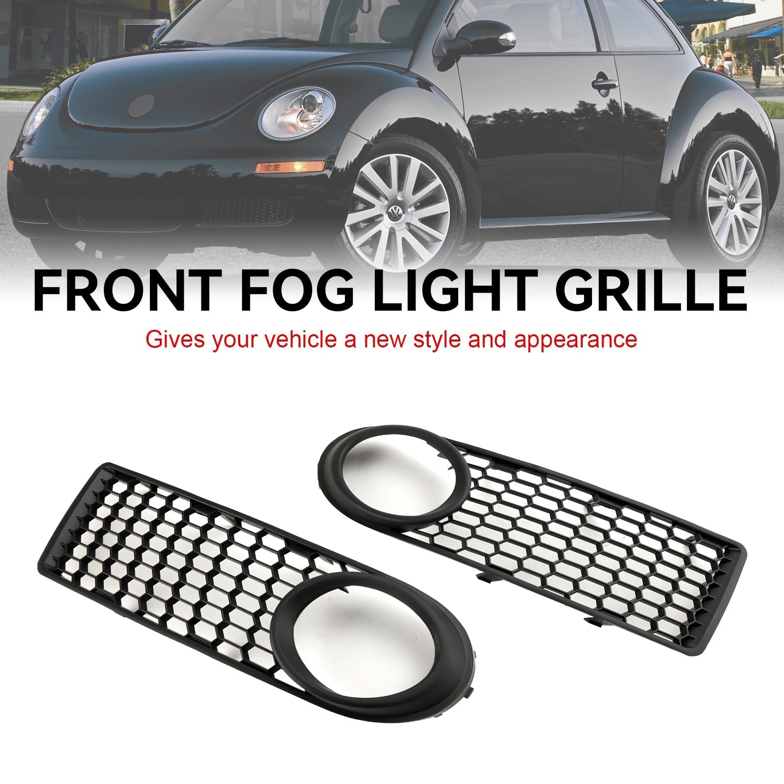 Grille de phare antibrouillard pour pare-chocs avant Volkswagen Beetle et Beetle cabriolet