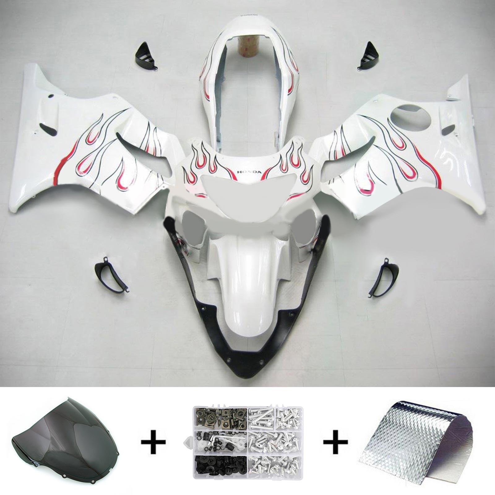 1999-2000 Honda CBR600F4 Kit de carénage d'injection Amotopart carrosserie plastique ABS #110