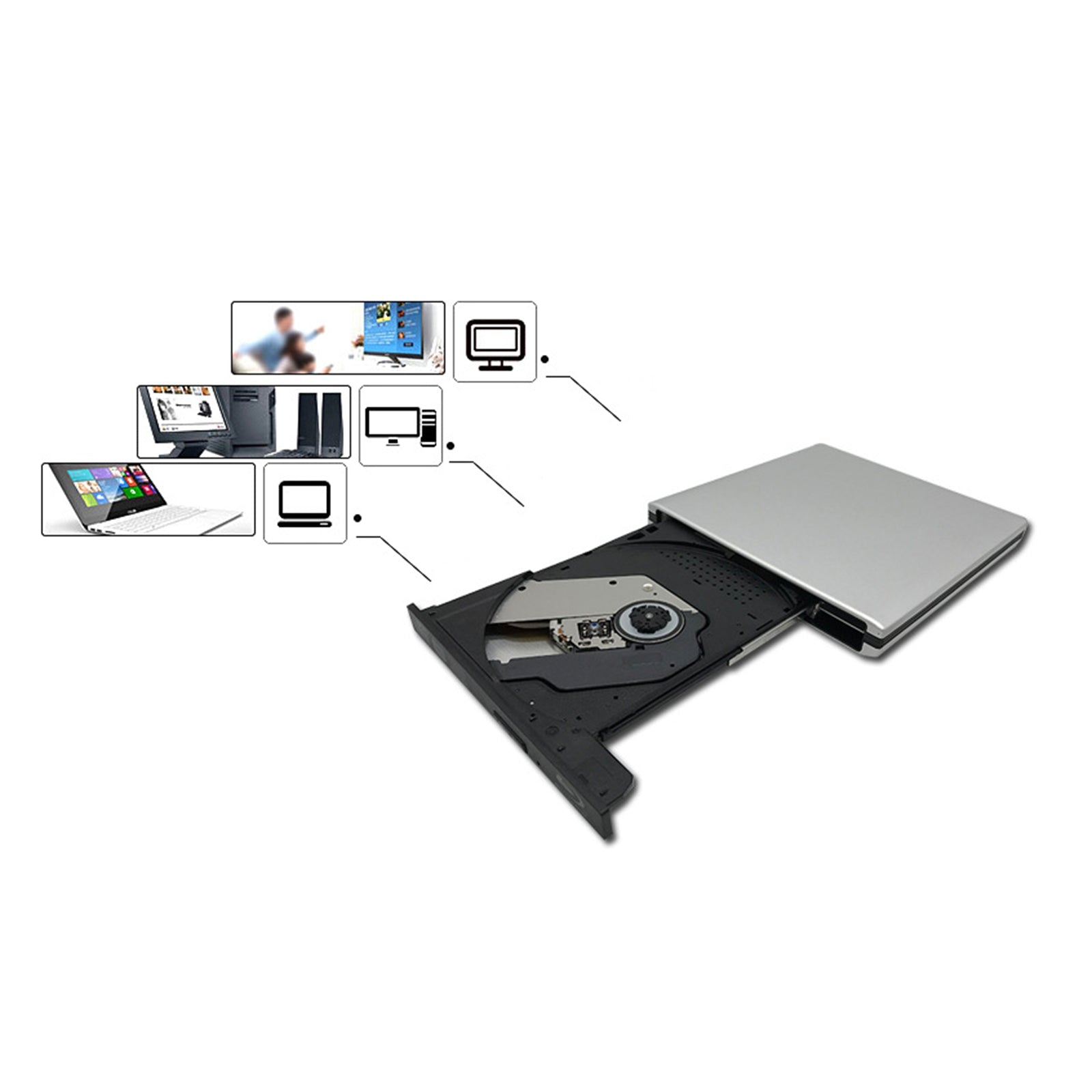 Originele Bluray-brander externe USB 3.0-speler BD DVD CD-recorder kabeldrive