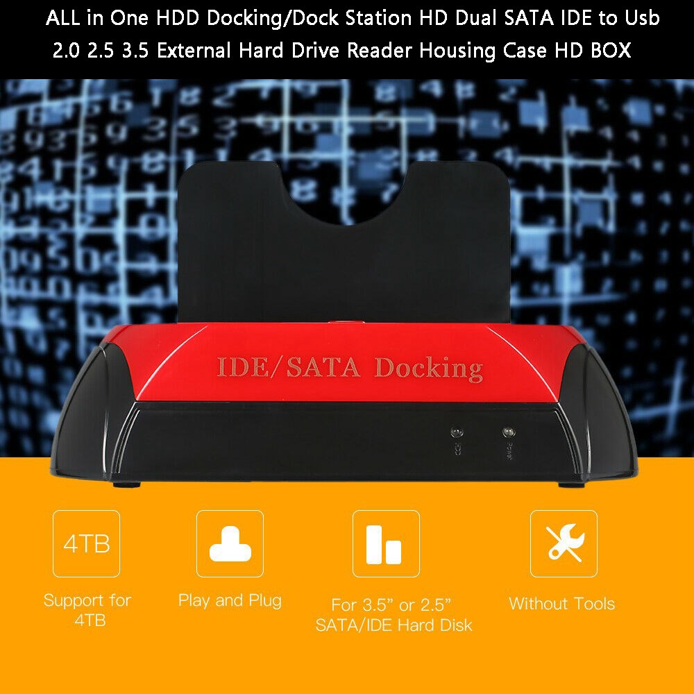 ALL in One HDD Docking/Dock Station HD Dual Bay USB to SATA IDE 2.5" 3.5" UK