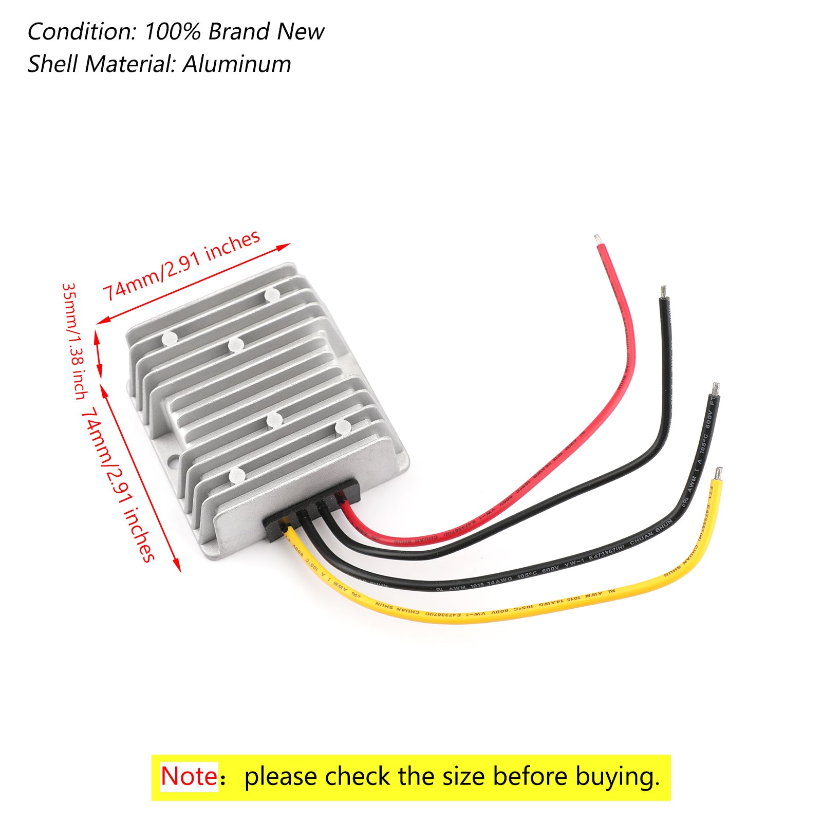 Waterproof 48V Step Down to 12V 240W 20A DC/DC Converter Regulator