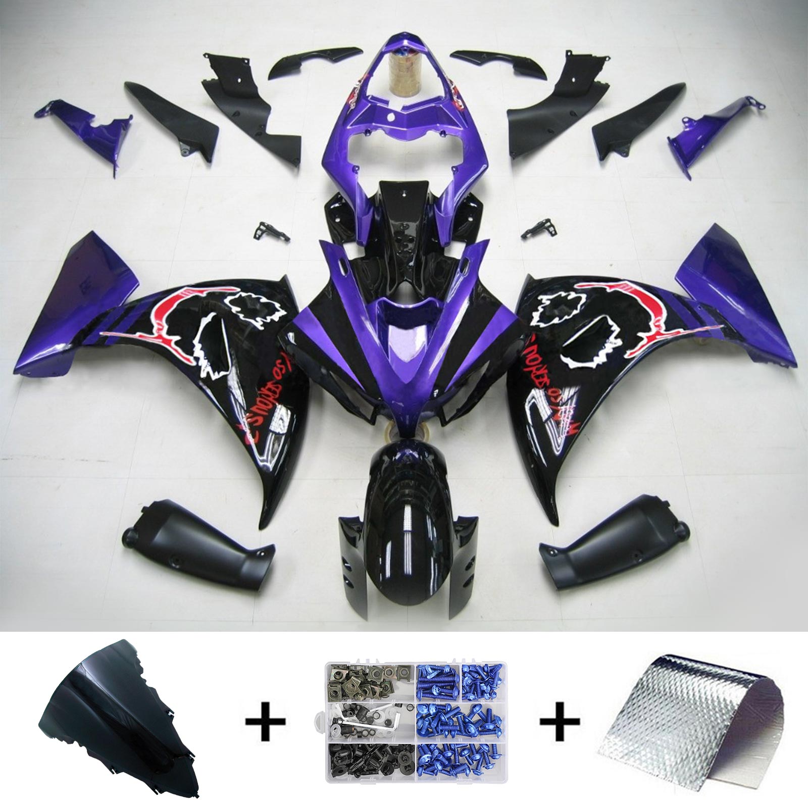 2012-2014 Yamaha YZF 1000 R1 Amotopart Kit de carénage d'injection carrosserie plastique ABS #137