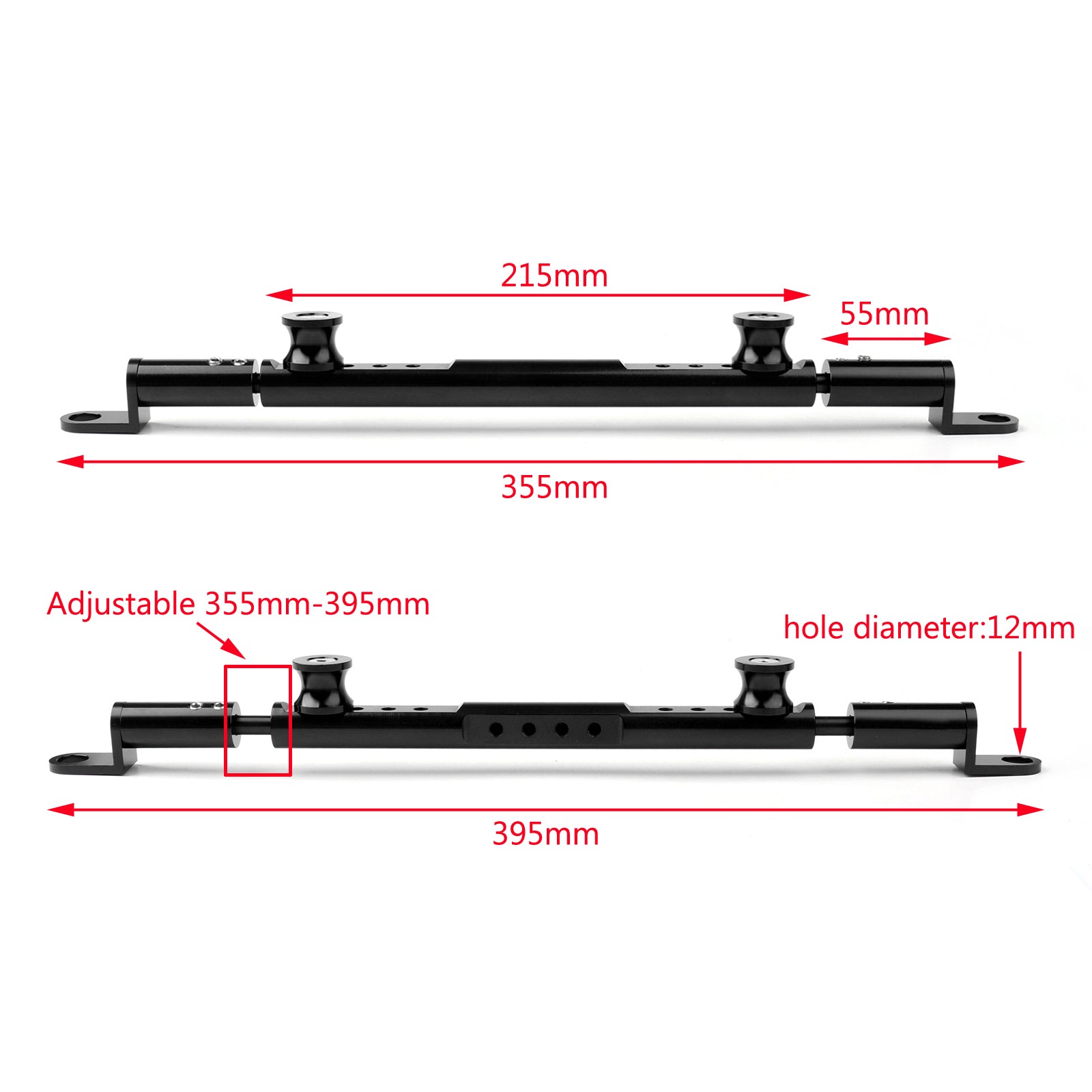 CNC Cross Bar Steering Damper Balance Lever For KYMCO XCITING 250 300 400 500 Black Generic