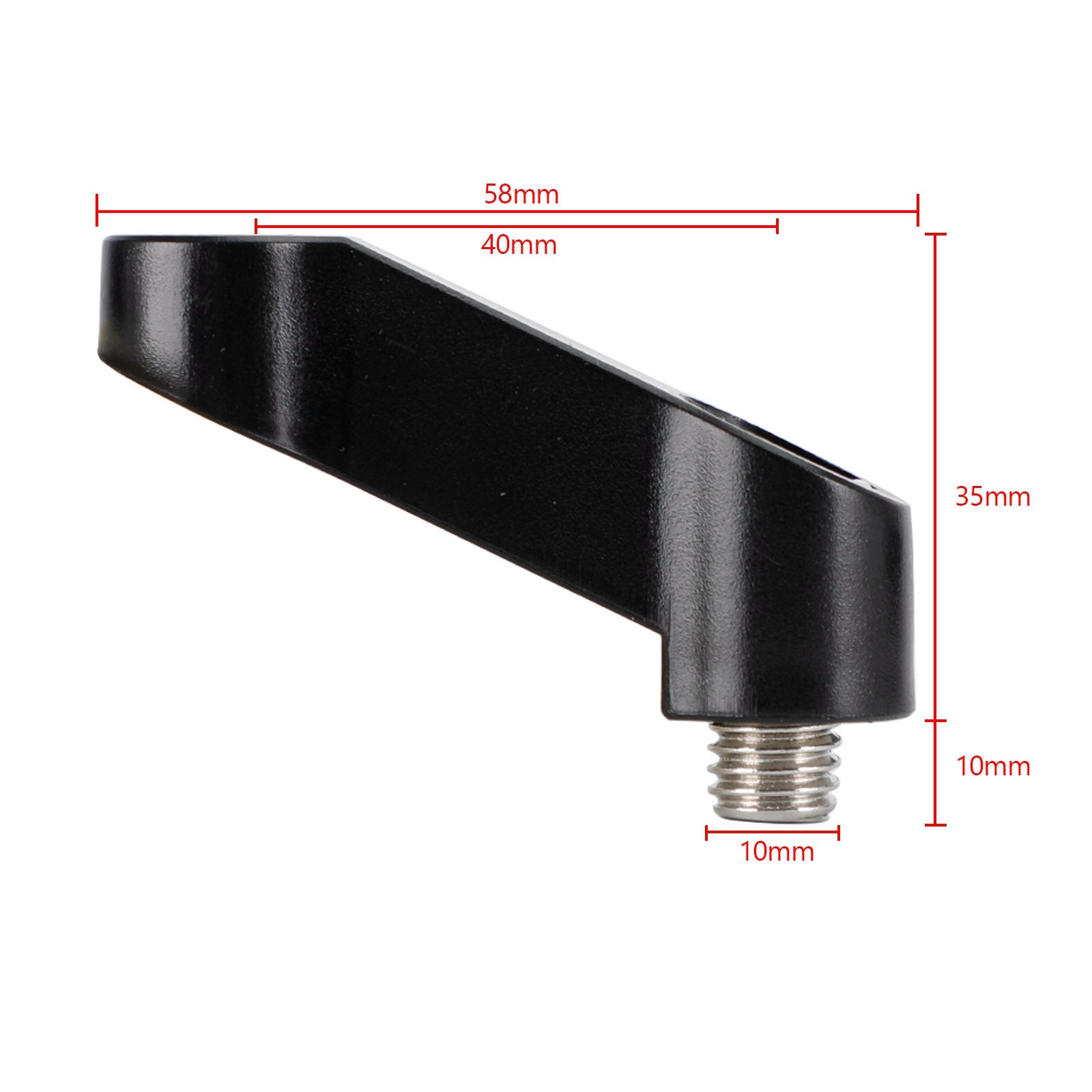 10 mm x 1,5 motorfiets ABS spiegelverhoger verlengadapterbevestigingen arm rechts paar