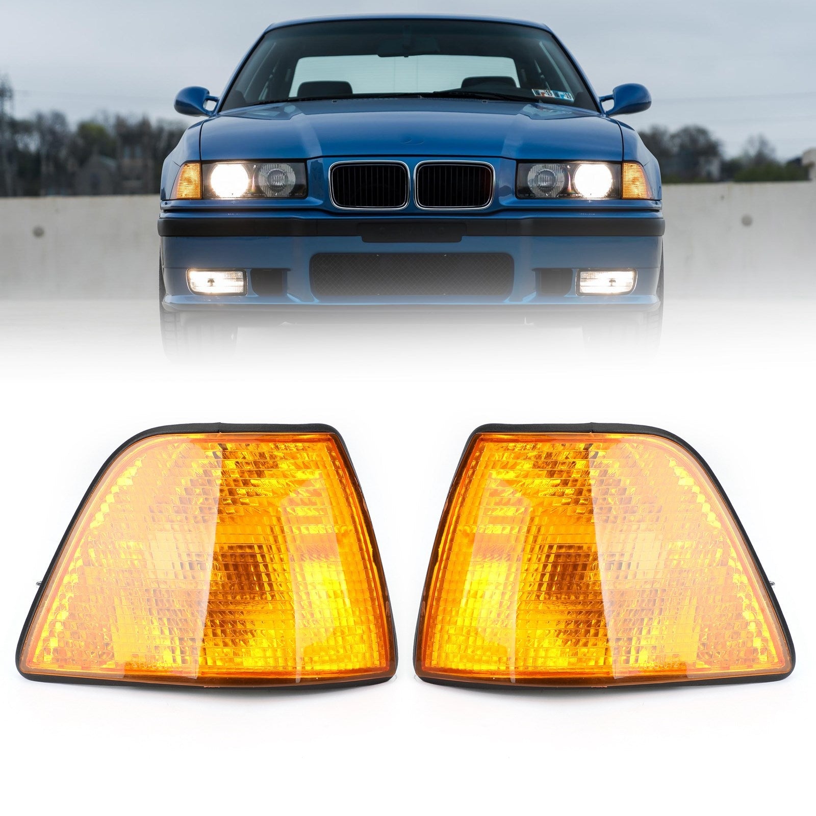 1992-1998 BMW E36 3-serie 4Dr sedan/hatchback Euro hoeklampen oranje