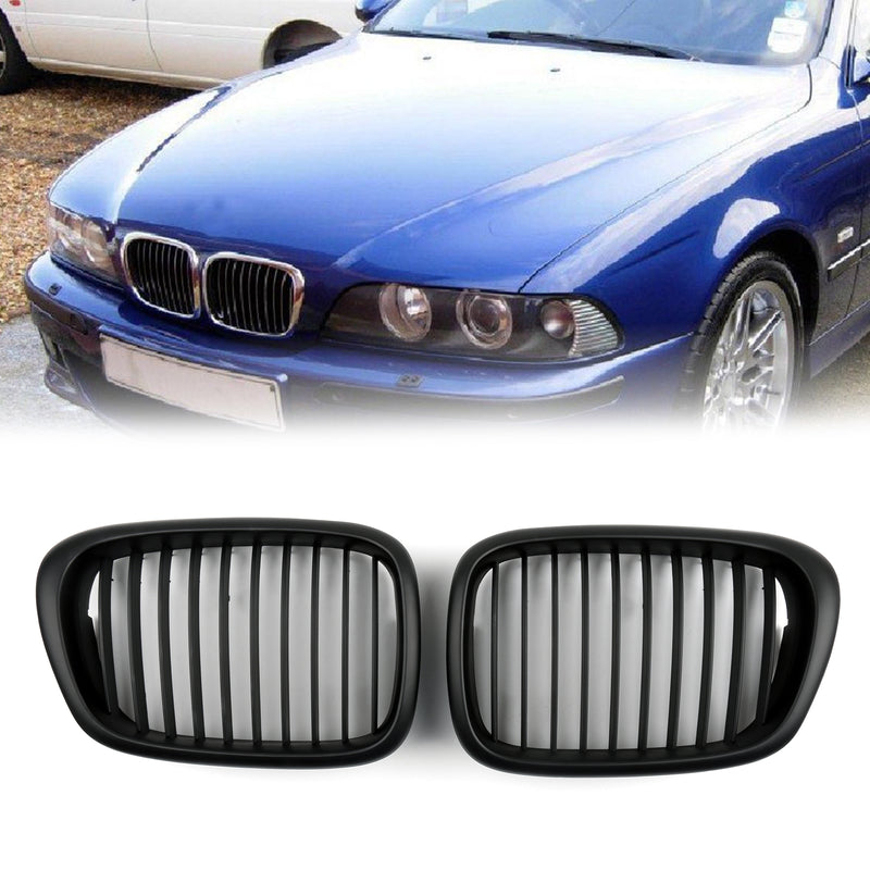 2001-2004 BMW 5-Series E39 Front Fence Grill Grille ABS Gloss Black/Matt Black Mesh Generic