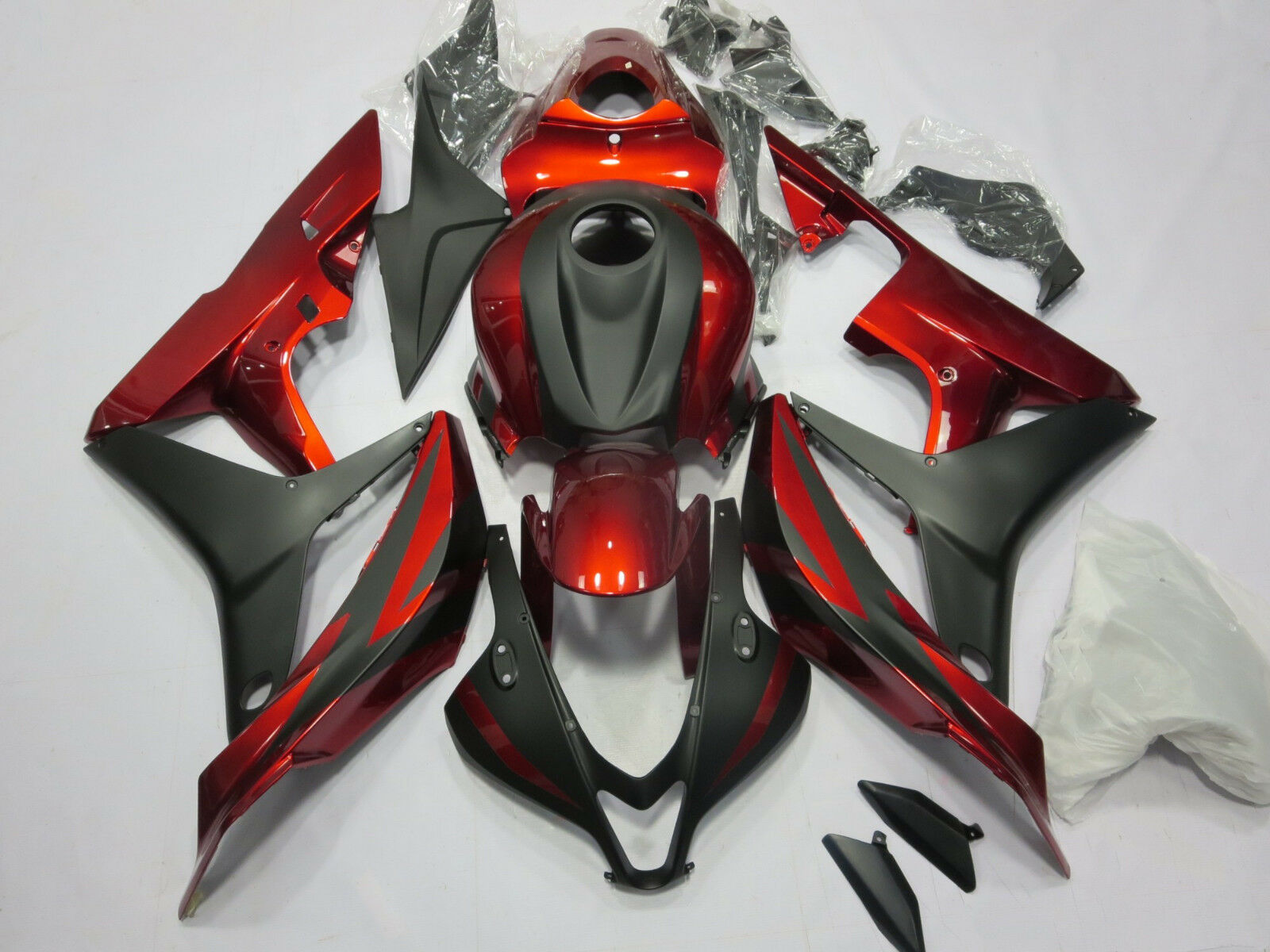 2007-2008 Honda CBR600RR oranje en zwarte Amotopart kuipset