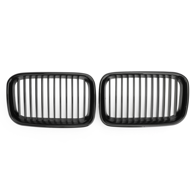 Pair Glossy Black Kidney Sport Hood Grill Grille For 1992-1996 BMW E36 318i 325i