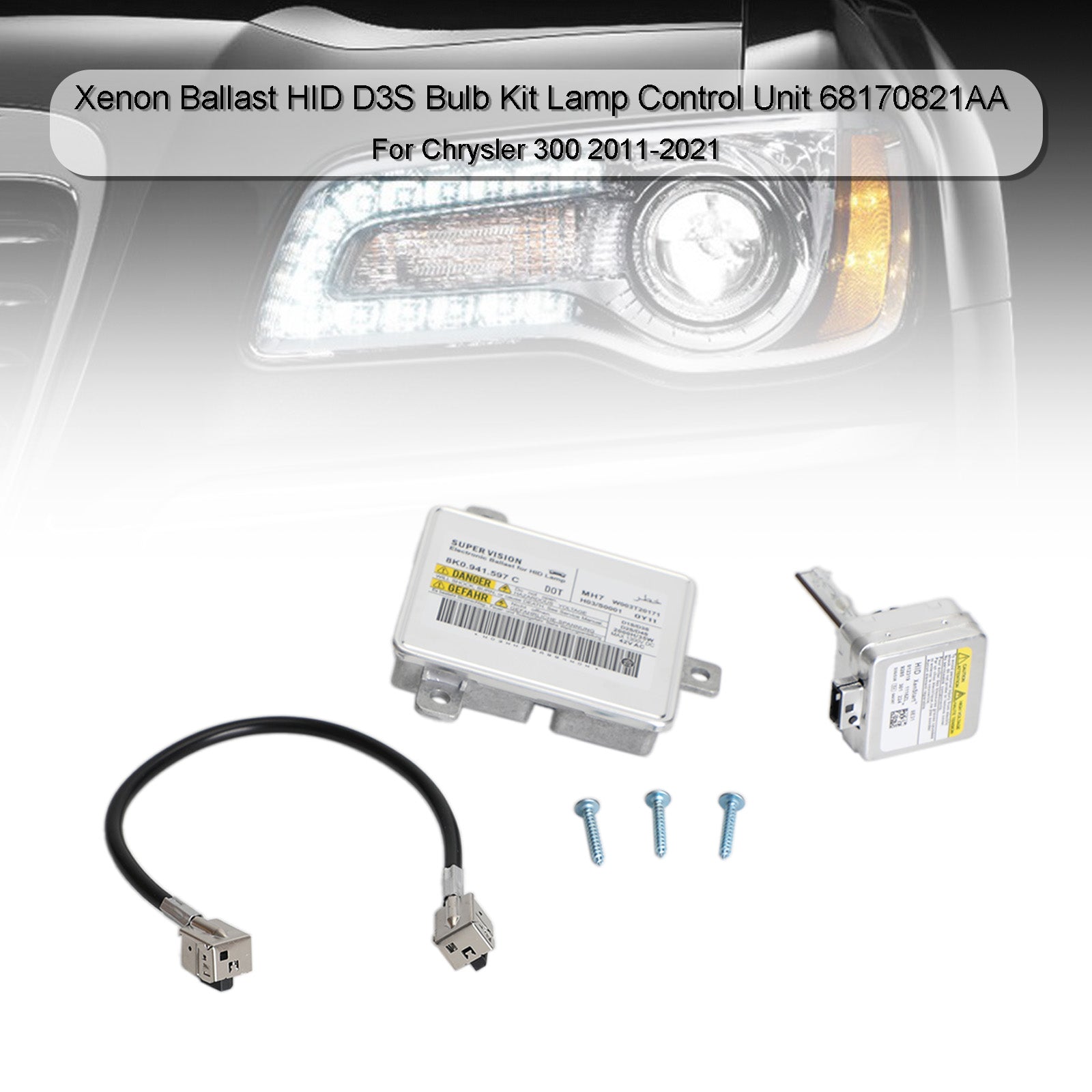 Unité de commande de lampe d'ampoule HID D3S, Ballast au xénon 68170821AA pour Chrysler 300 11-21 générique