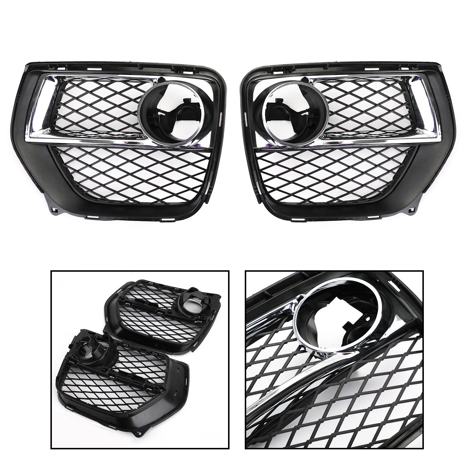 2012-2014 BMW X6 E71 2x Front Bumper Closed Grid Fog Light Grille Left & Right 51117312605 51117312606 Generic