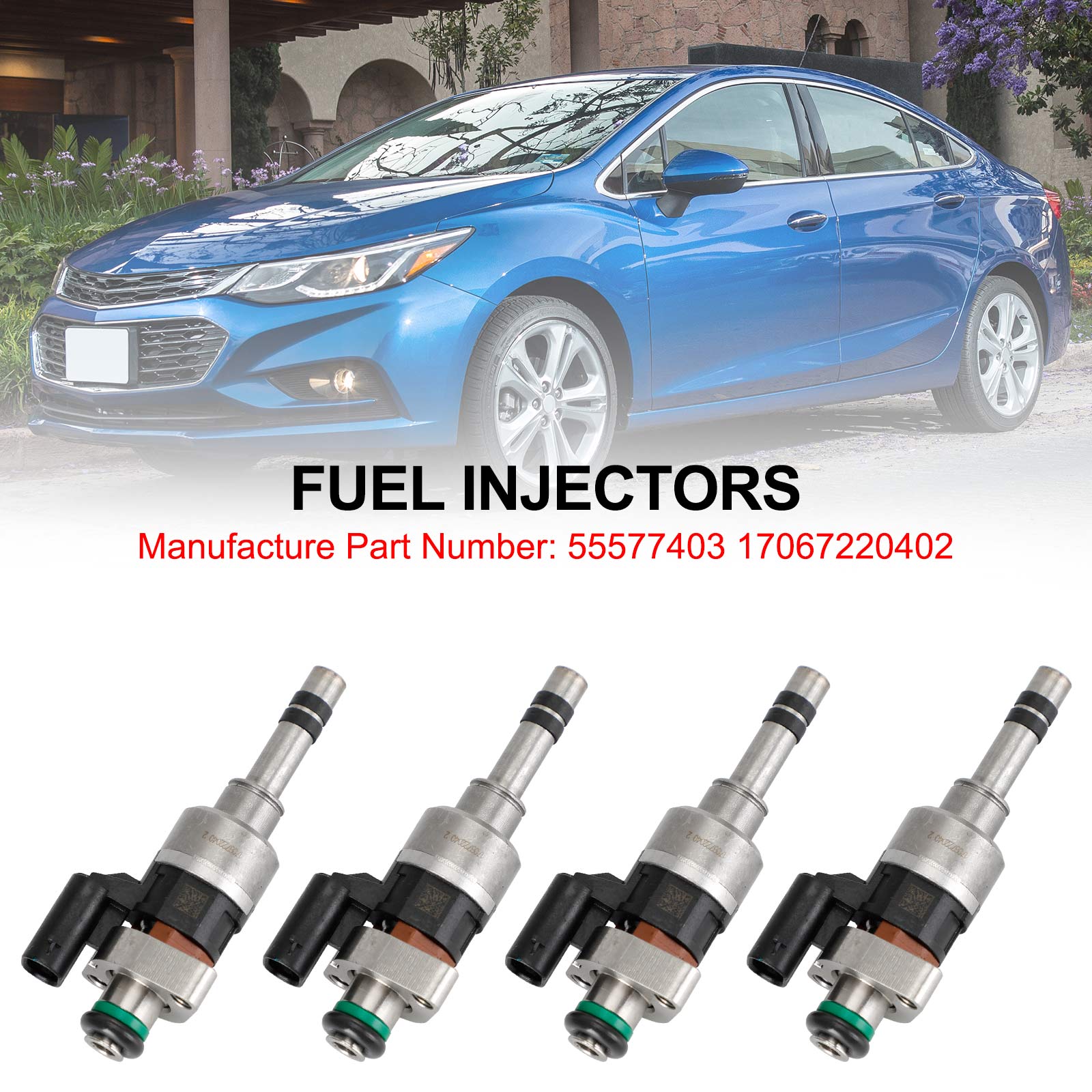 4PCS GMC 2016-2019 Chevrolet Cruze Malibu 1.4L 1.5L L4 Fuel Injectors 55577403