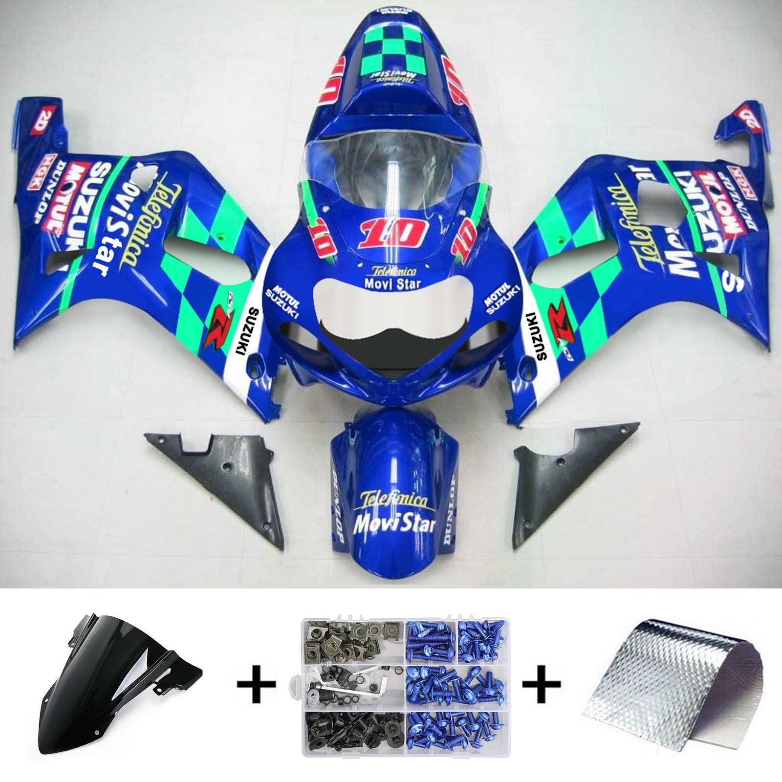 2001-2003 Suzuki GSXR750 K1 Amotopart Kit de carenado de inyección Carrocería Plástico ABS # 116