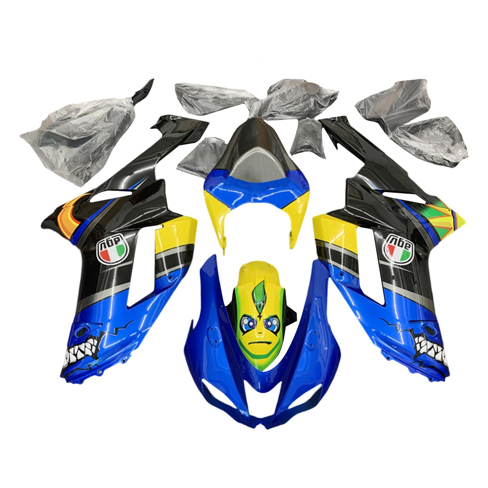 2007-2008 Kawasaki ZX6R 636 Kit de carenado Carrocería Plástico ABS