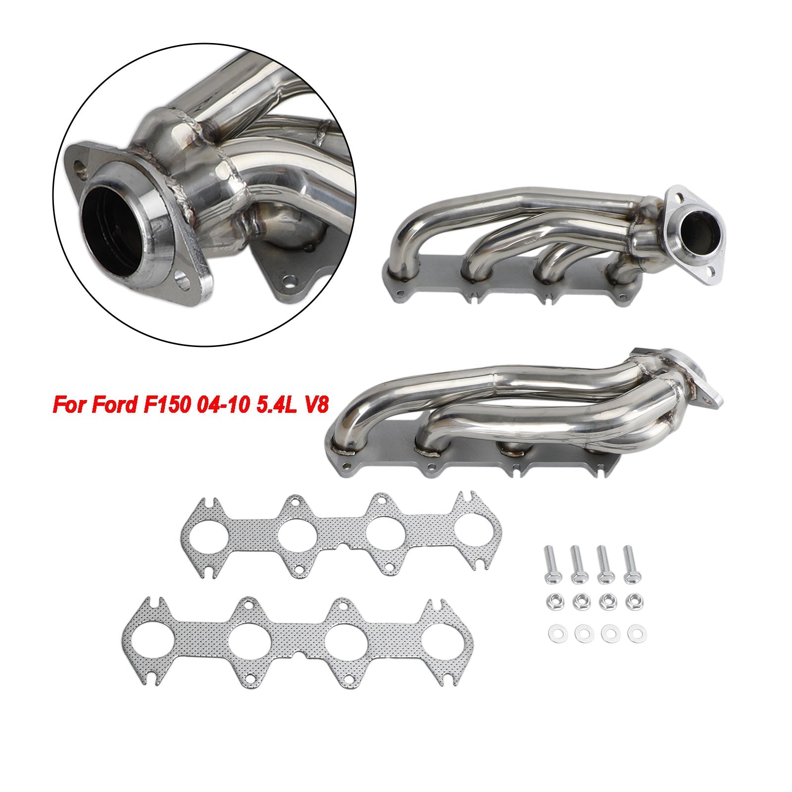 Ford F150 04-10 5.4 V8 Collecteur d'échappement en acier inoxydable Shorty Headers Performance