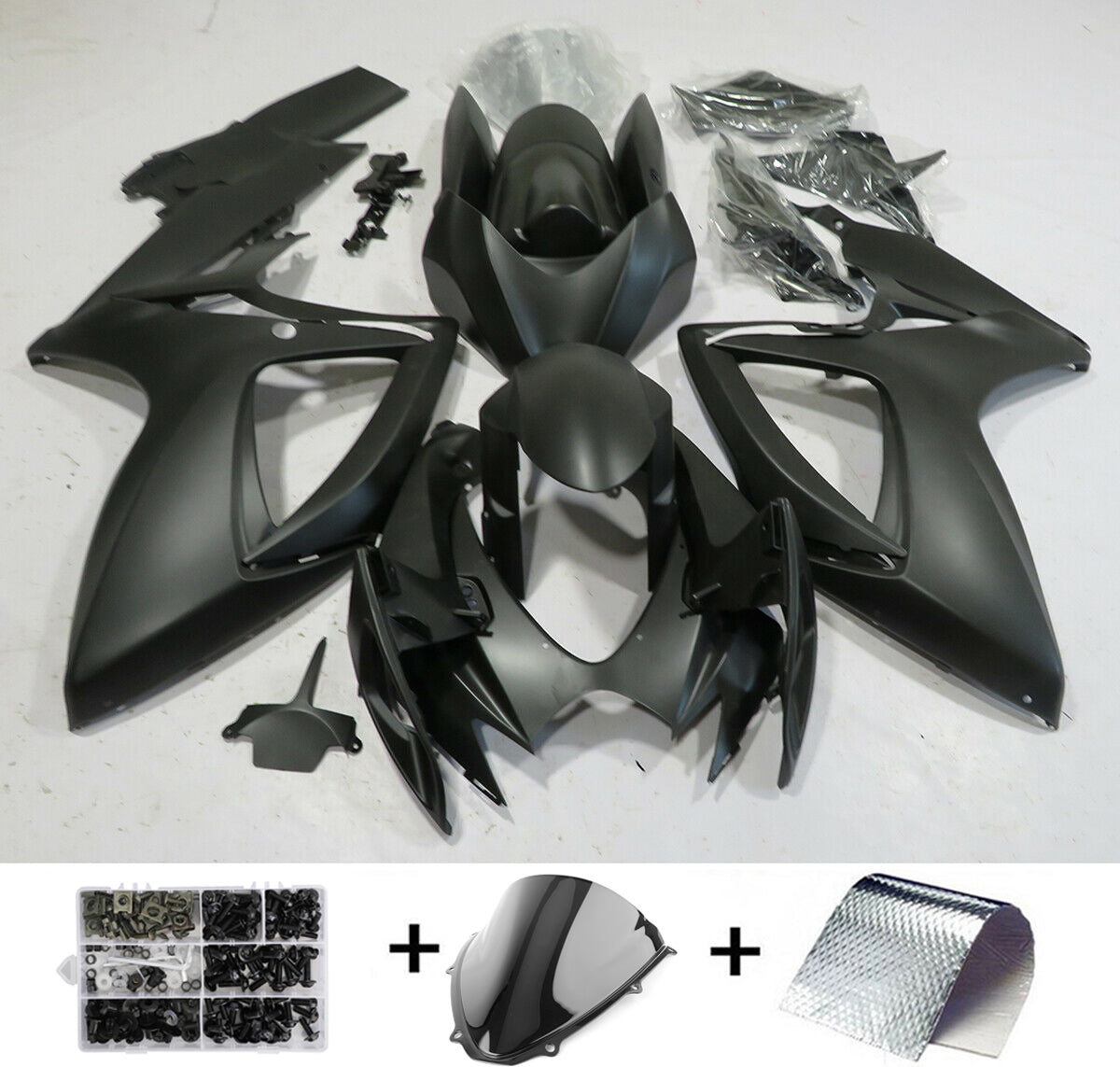 2006-2007 Suzuki GSXR 600/750 Fairing Matt Black Kit