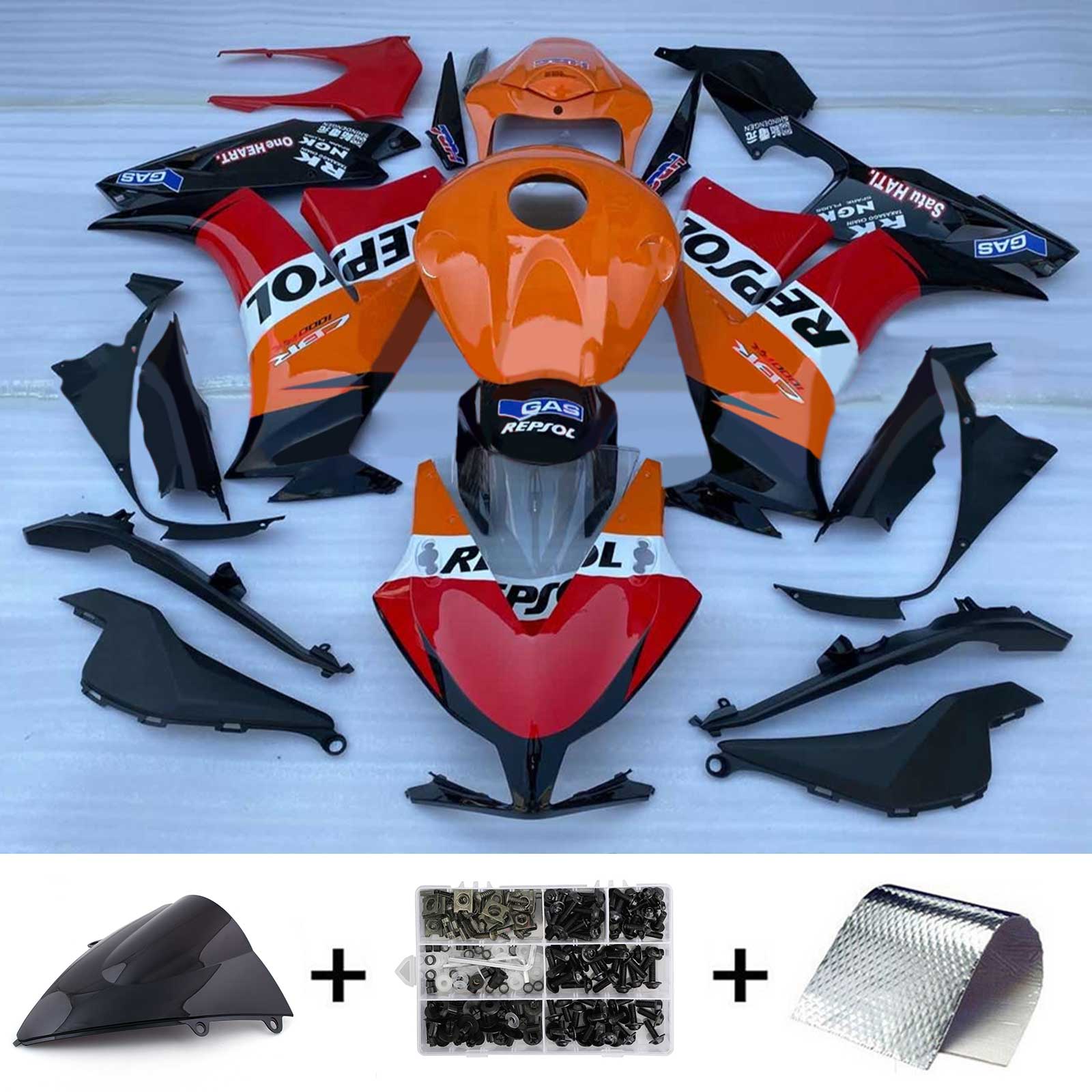 Kit de carénage d'injection Honda CBR1000RR 2012-2016, carrosserie en plastique ABS #178