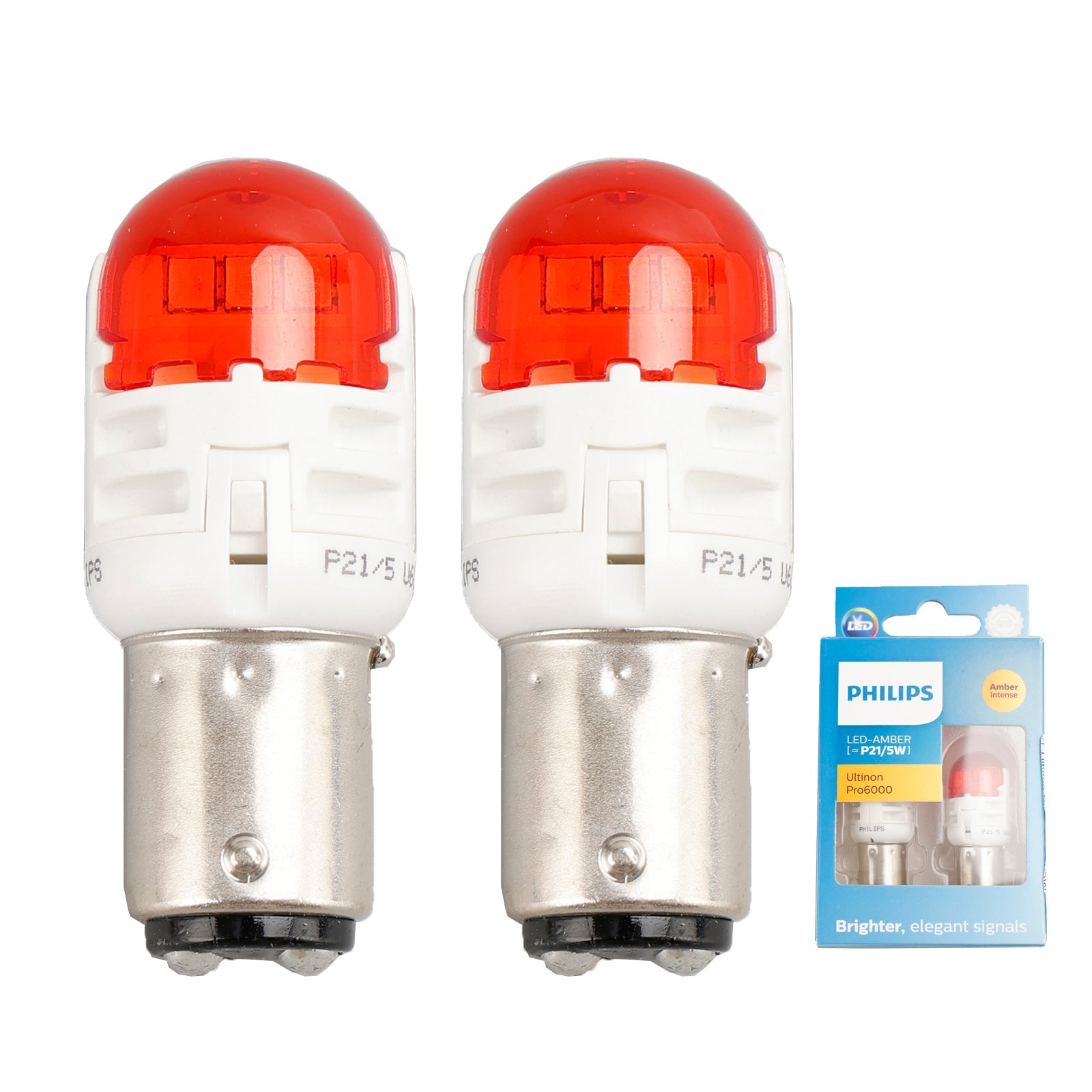 Voor Philips 11499AU60X2 Ultinon Pro6000 LED-AMBER P21/5W intens AMBER 80/16lm