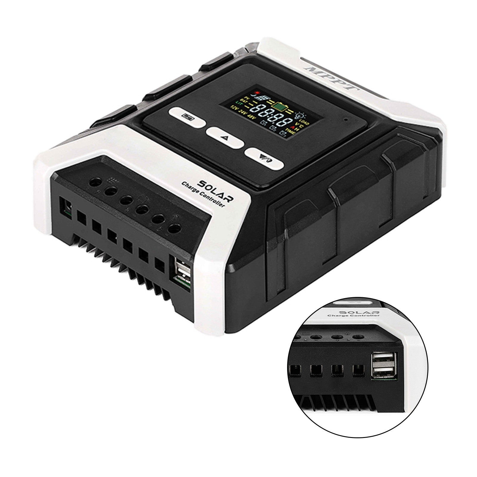 Chargeur automatique de contrôleur de Charge solaire 30A MPPT 12V/24V/48V avec écran LCD couleur