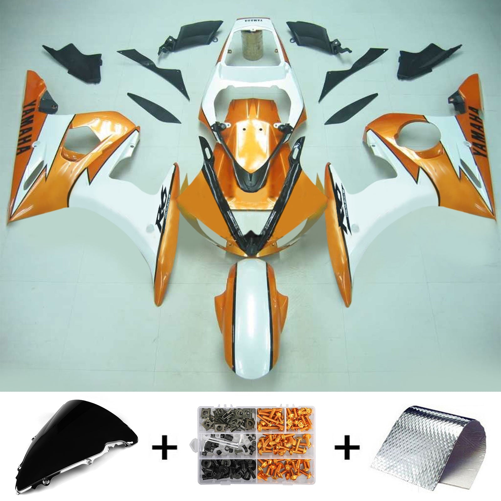 2005 Yamaha YZF 600 R6 Injection Fairing Kit Bodywork Plastic ABS #128