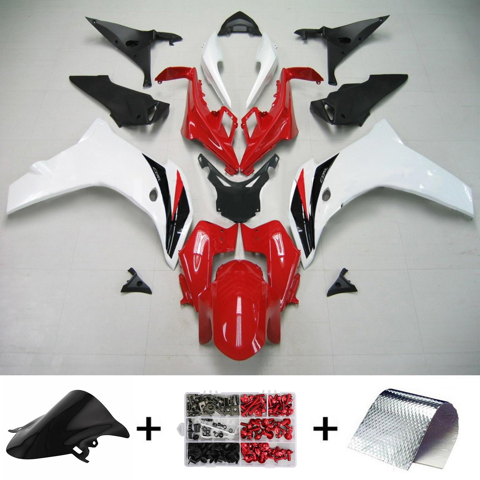 2011-2013 Honda CBR600F Kit de carénage d'injection Amotopart carrosserie plastique ABS #107