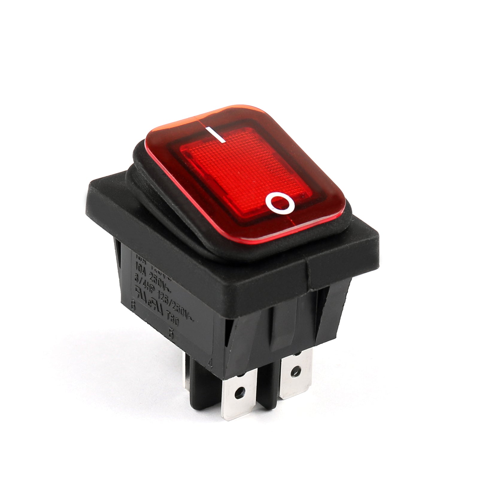 1Pcs RLEIL RL2-102 Waterproof IP65 Car Rocker Switch 4Pin ON/OFF 125/250VAC Red