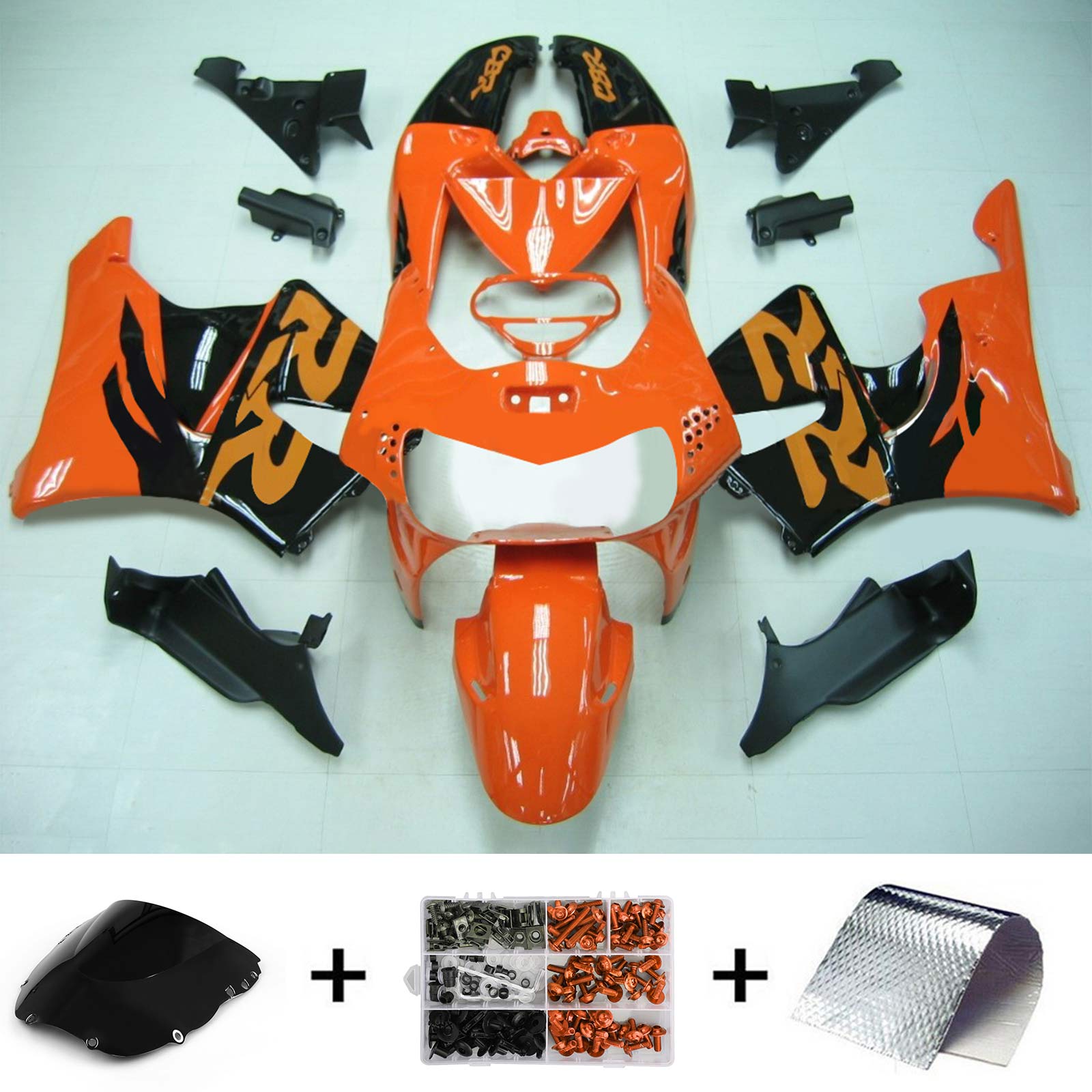 1998-1999 Honda CBR900RR 919 Kit de carénage d'injection Amotopart carrosserie plastique ABS #107