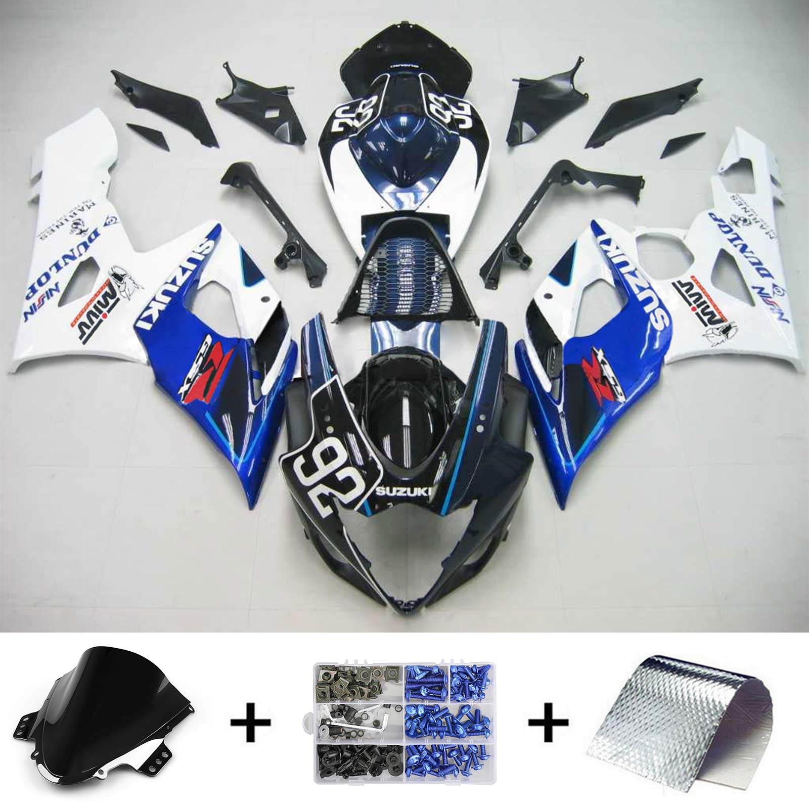 2005-2006 Suzuki GSXR1000 K5 Amotopart Kit de carénage d'injection carrosserie plastique ABS #121