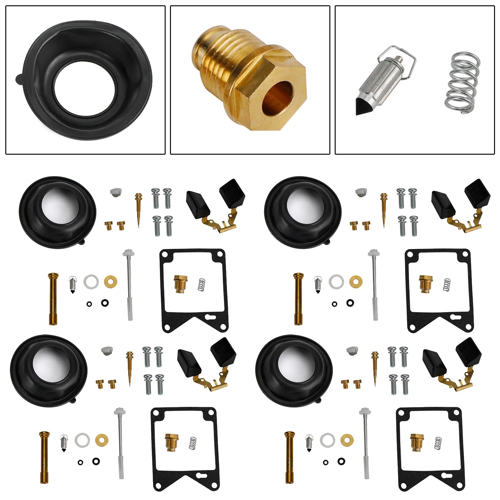 4X 1981-1983 Yamaha Virago 750 XV750 reparasjonssett for ombygging av forgasser