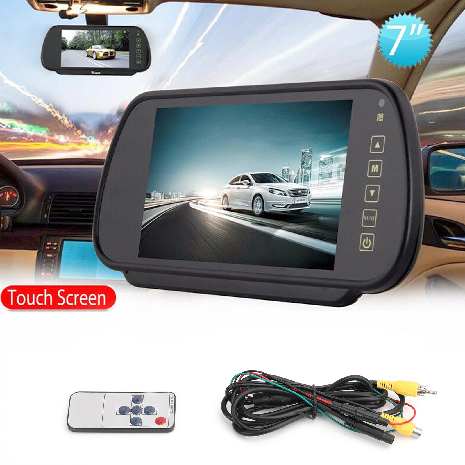 Bus Car Reversing Camera Sensors Lens Screen 7" LCD Car Rear View Monitor