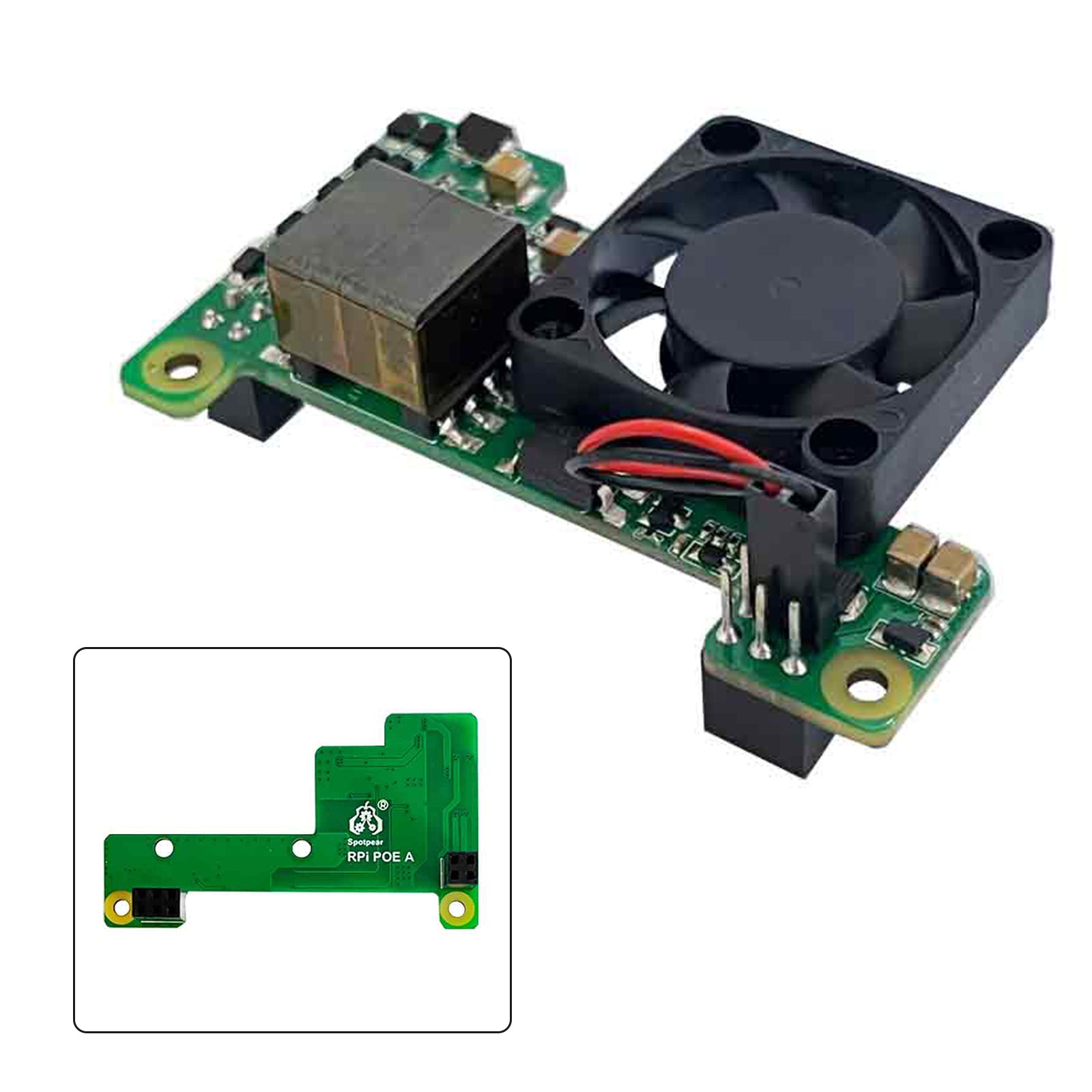 Raspberry Pi Poe Ethernet-voedingsuitbreidingsmodule ondersteunt 3B+/4B met ventilator