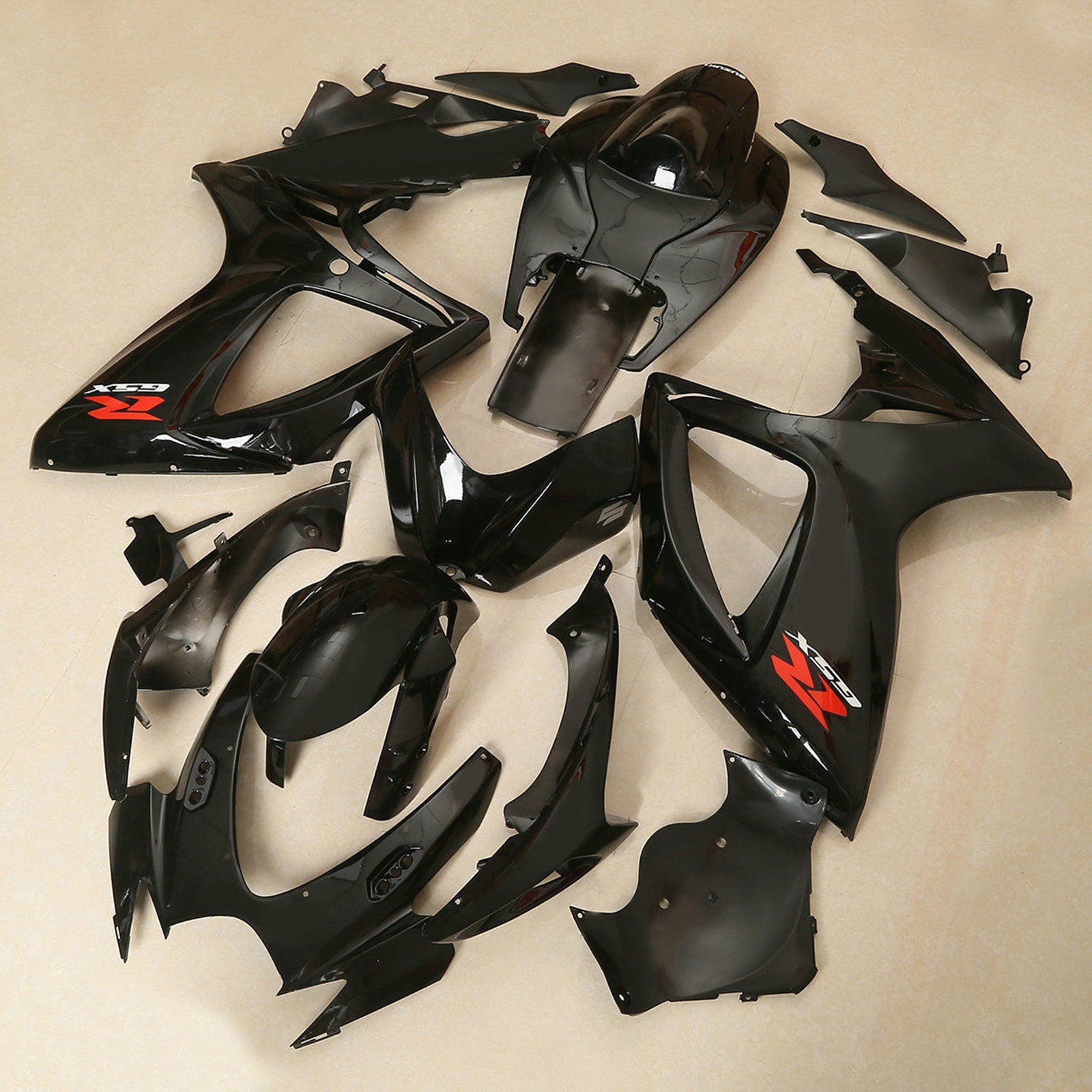 2006-2007 Suzuki GSXR 600 750 Black INJECTION Fairing Bodywork Kit