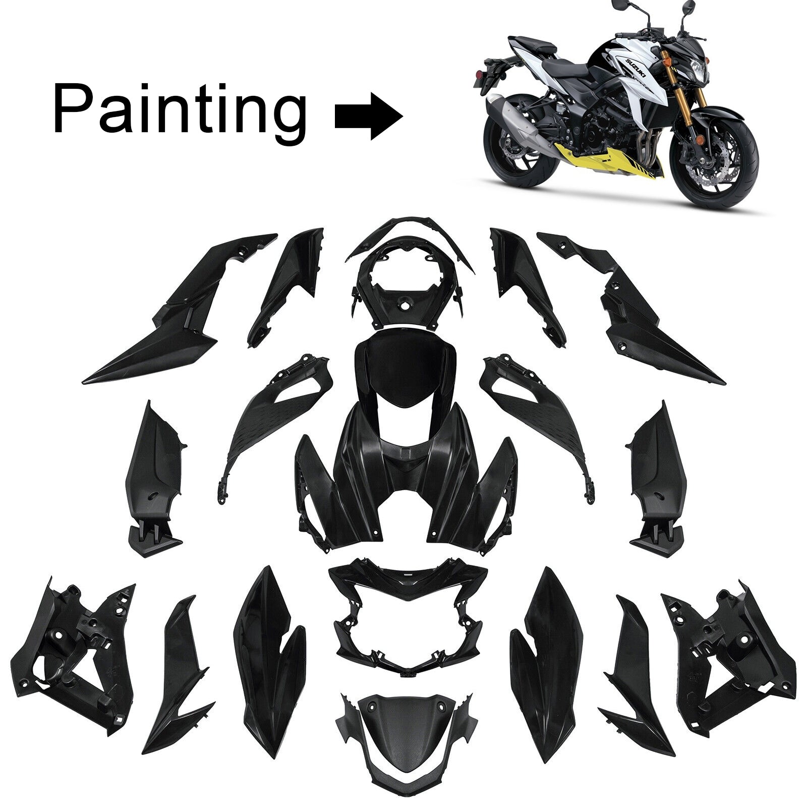 2017-2021 Suzuki GSX-S 750 Amotopart Kit de carénage d'injection carrosserie plastique ABS #107