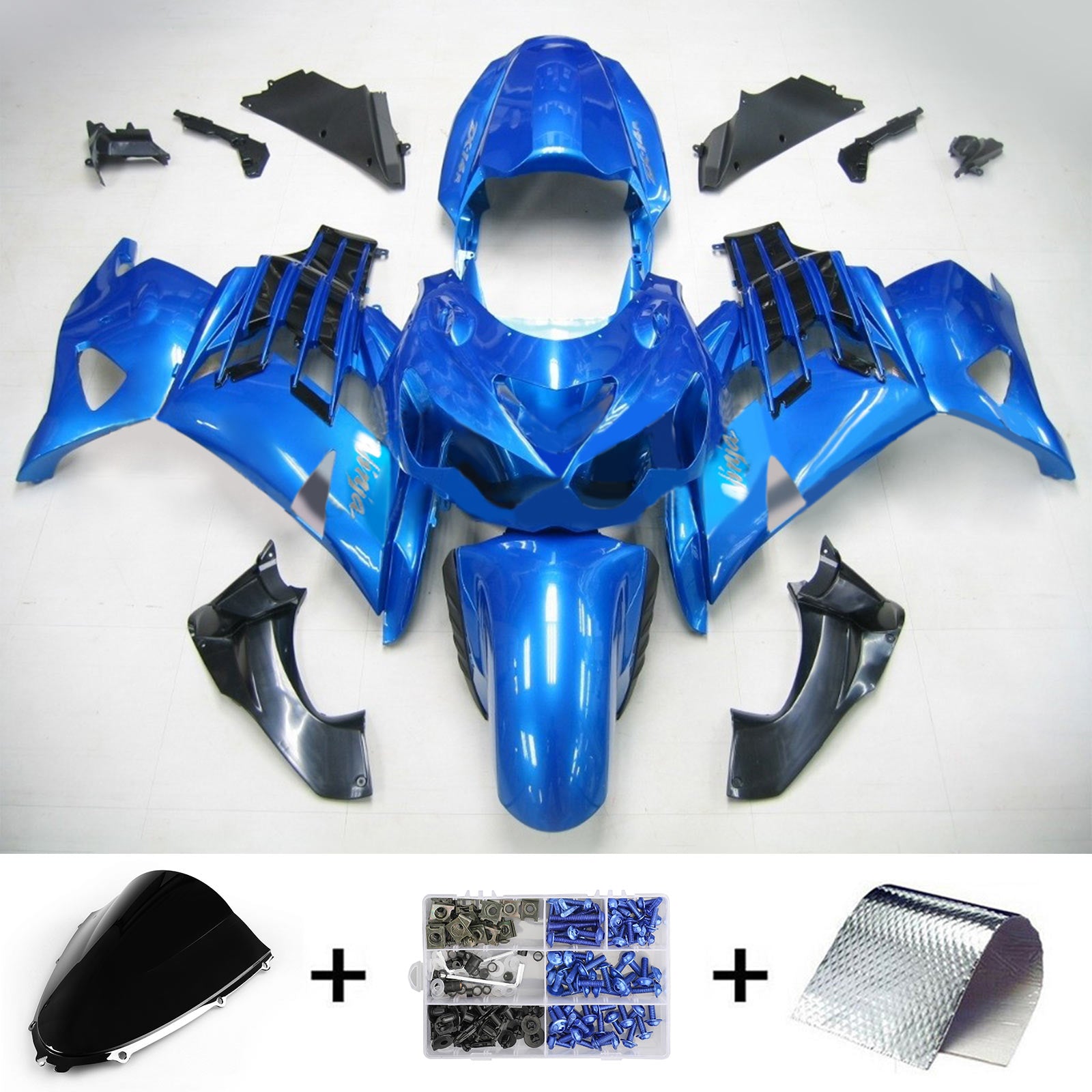 2012-2021 Kawasaki ZX14R Kit de carénage d'injection Amotopart carrosserie plastique ABS #105