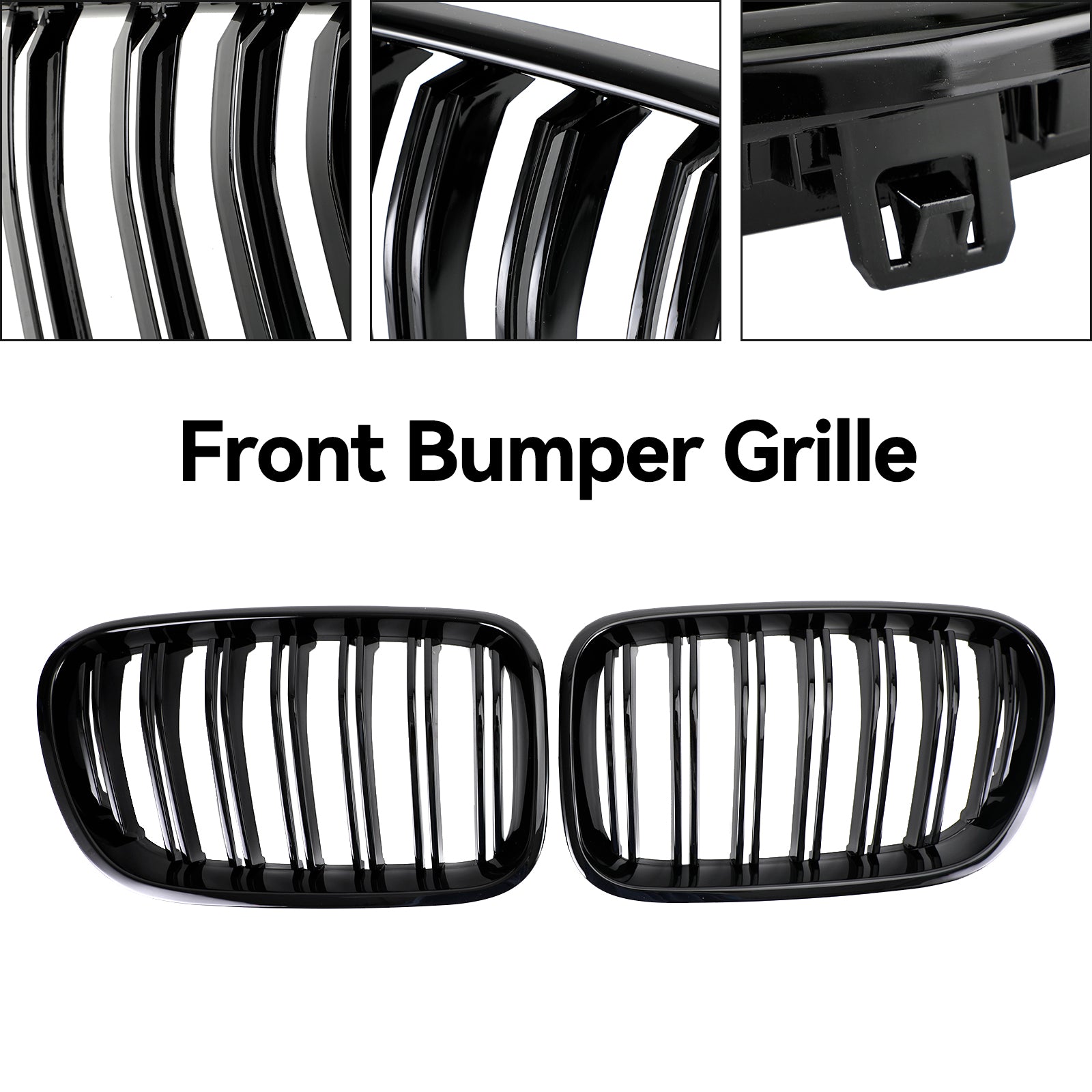 2011-2014 BMW X3 F25 Dual Line Glanzend Zwart Voorbumper Niergrille Grill