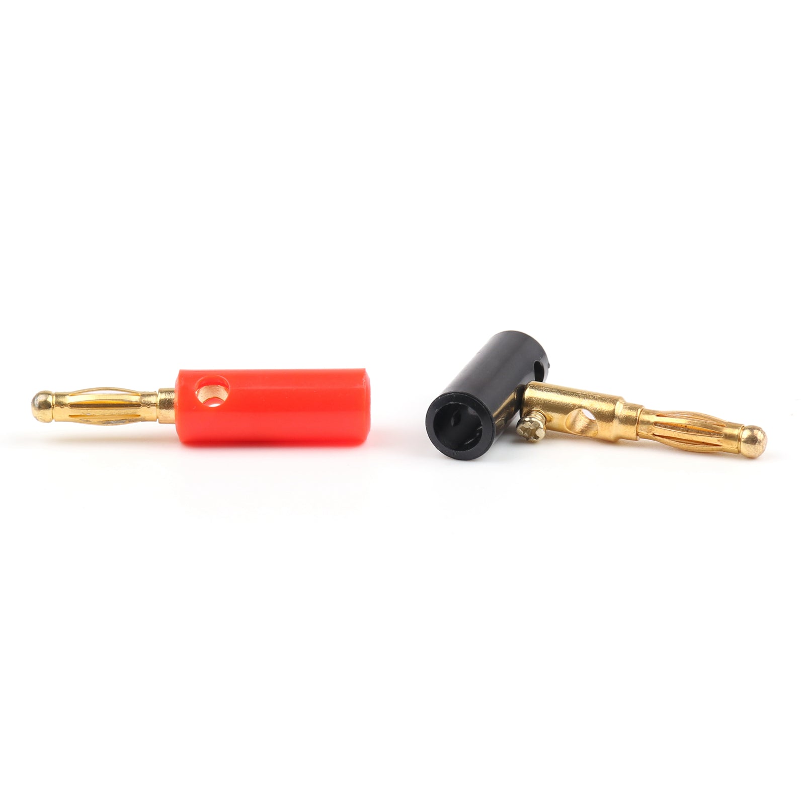 100 stuks 4 mm vergulde bananenstekker zwart en rood connector