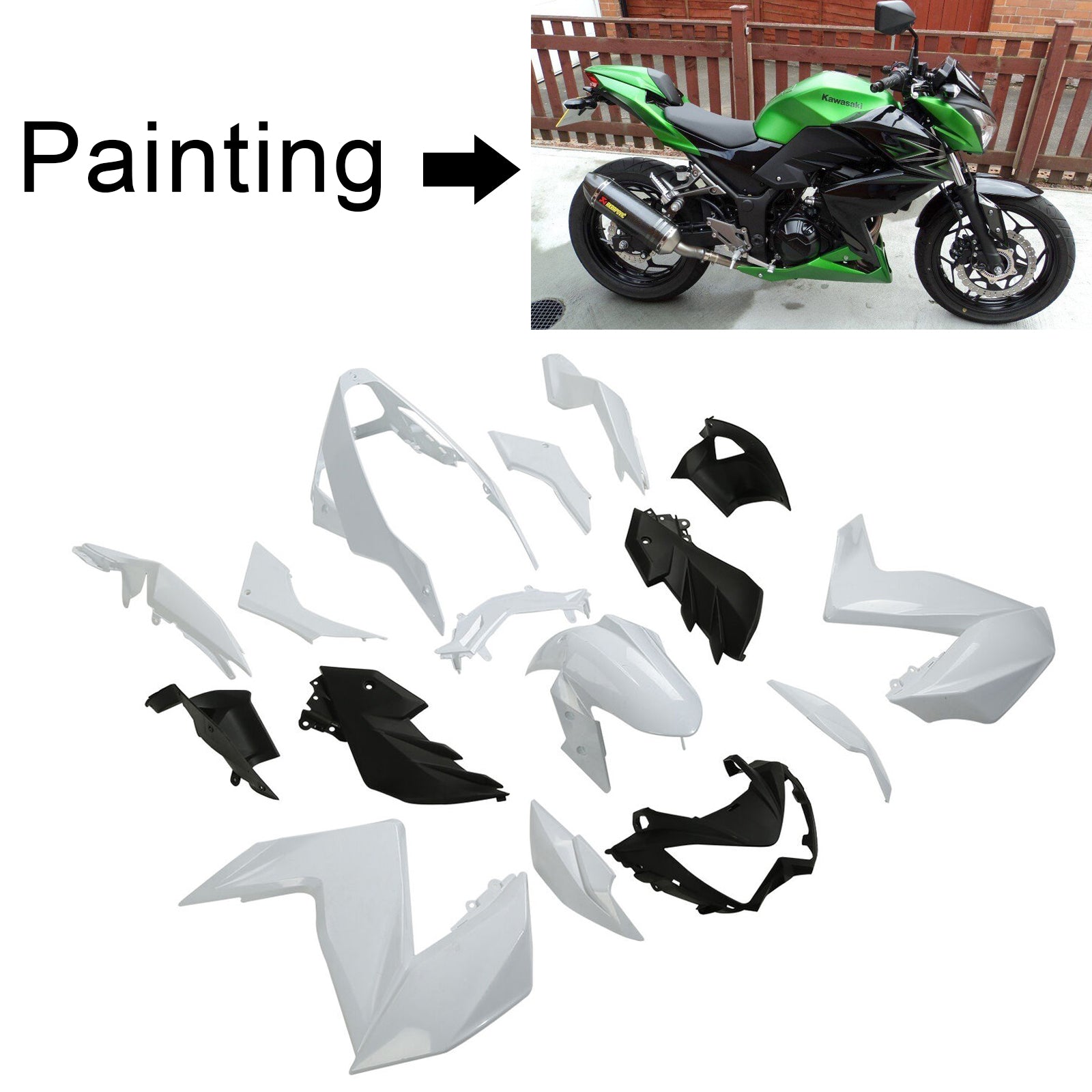 2015-2016 Kawasaki Z250 Z300 Amotopart Injection Fairing Kit Bodywork Plastic ABS #103