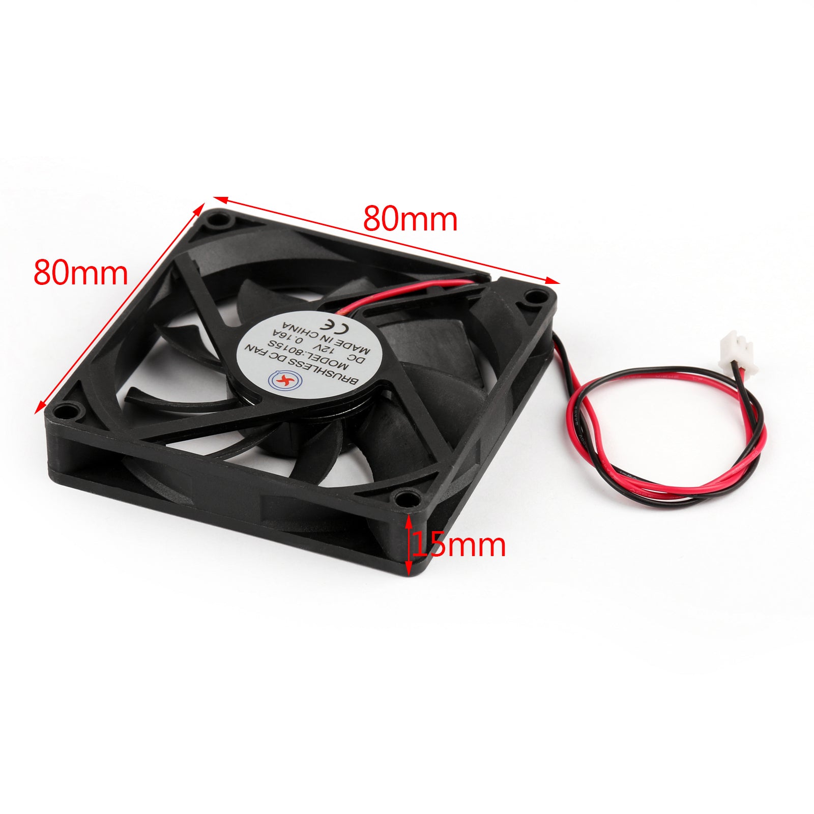 Ventilateur de refroidissement sans balais pour ordinateur PC, 12V, 0,16 a DC, 8015s, 80x80x15mm, fil à 2 broches, 1/4/10 pièces