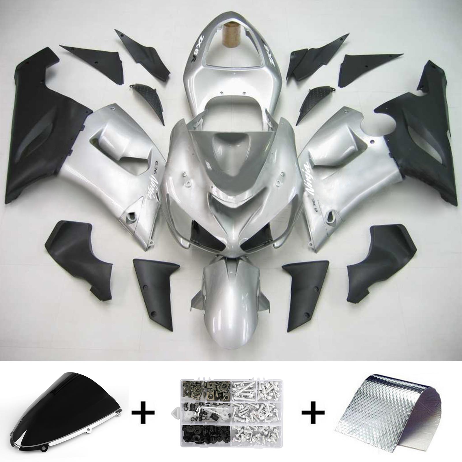 2005-2006 Kawasaki ZX6R 636 Amotopart Injection Fairing Kit Bodywork Plastic ABS #104