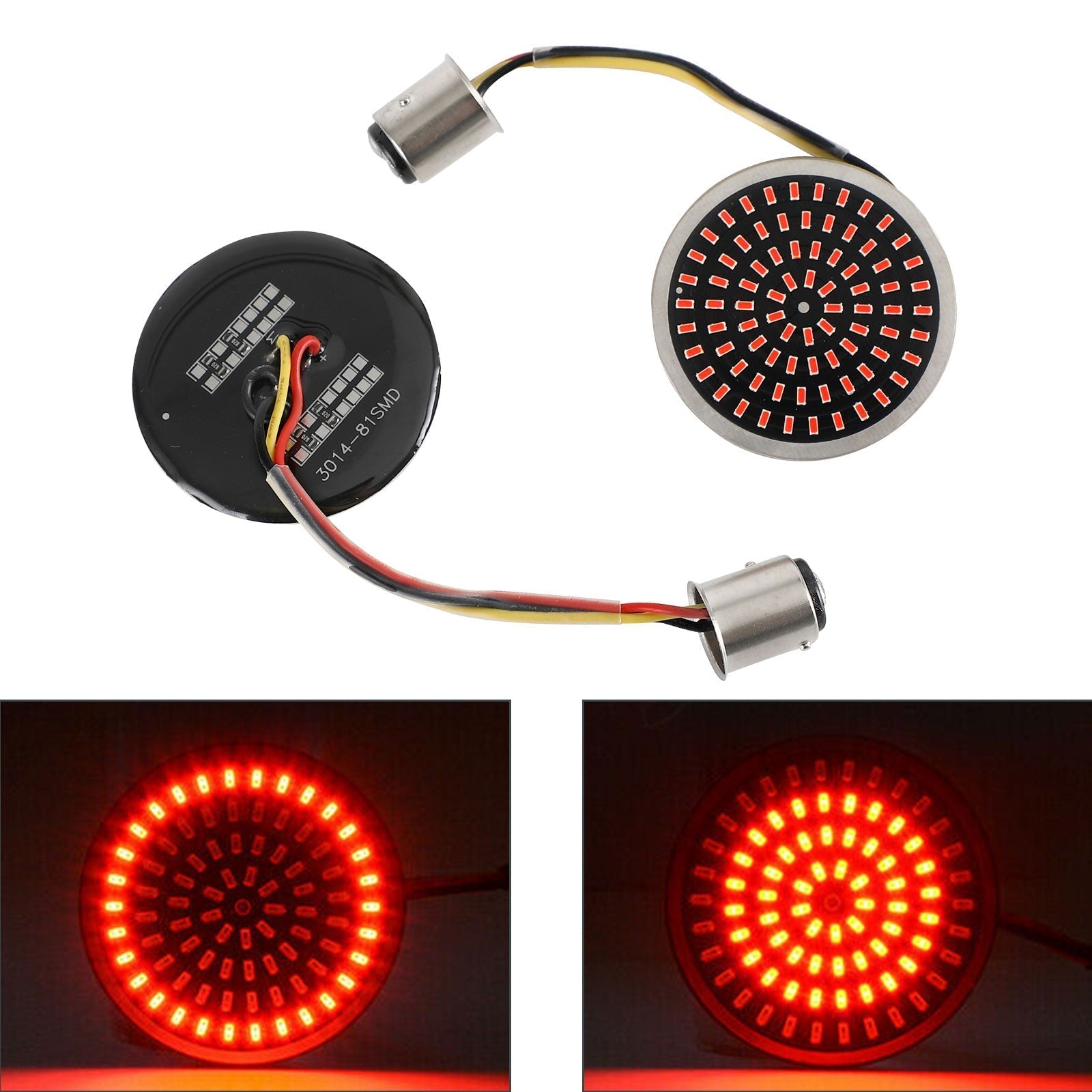 1157 clignotant LED insère une lampe adaptée pour Softail Touring Dyna Sportster rouge