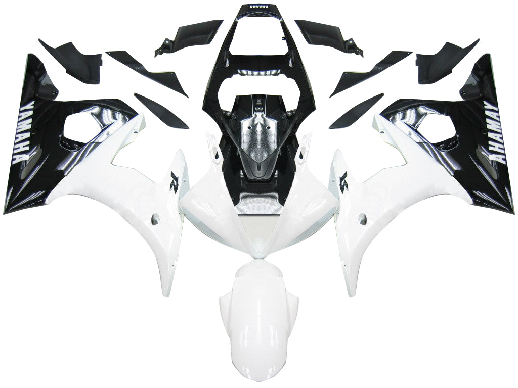 Kit de carénage noir et blanc Yamaha R6 2003-2004 vs 2006-2009 YZF R6S