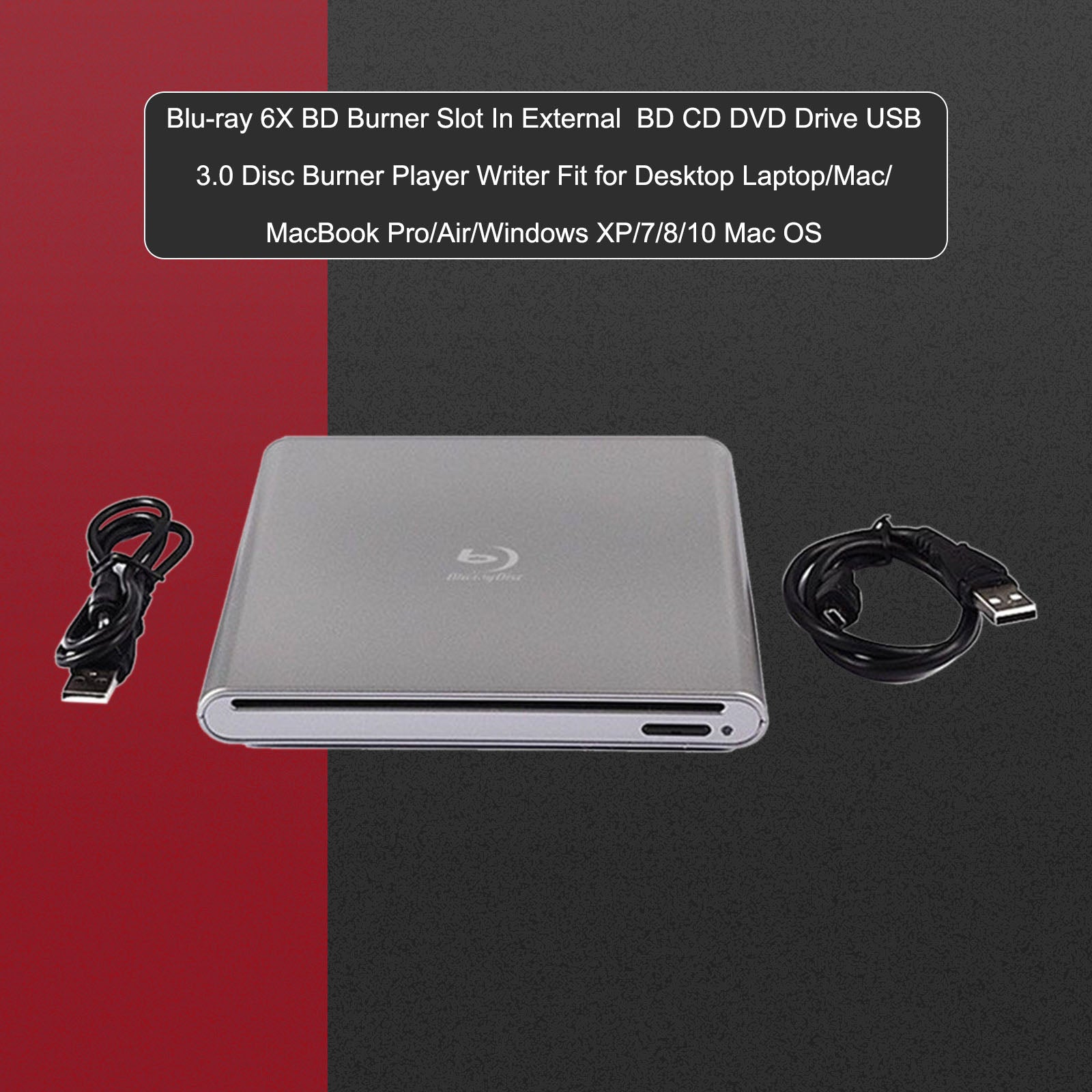 Originele Bluray-brander externe USB 3.0-speler BD DVD CD-recorder kabeldrive