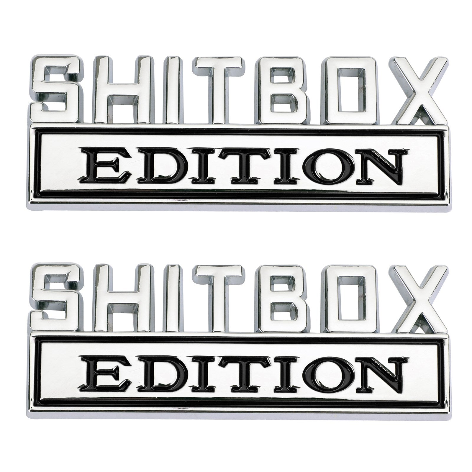 2pc Shitbox Edition embleem sticker badges stickers voor Ford Chevr auto vrachtwagen #B generiek