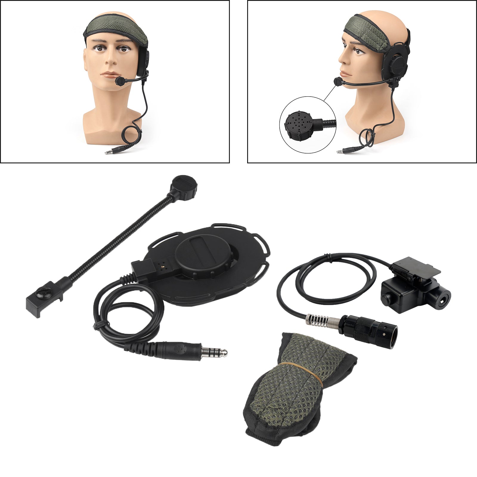 Casque tactique Z HD03 Bowman Elite II pour Radio AN/PRC-152 AN/PRC-148 U329