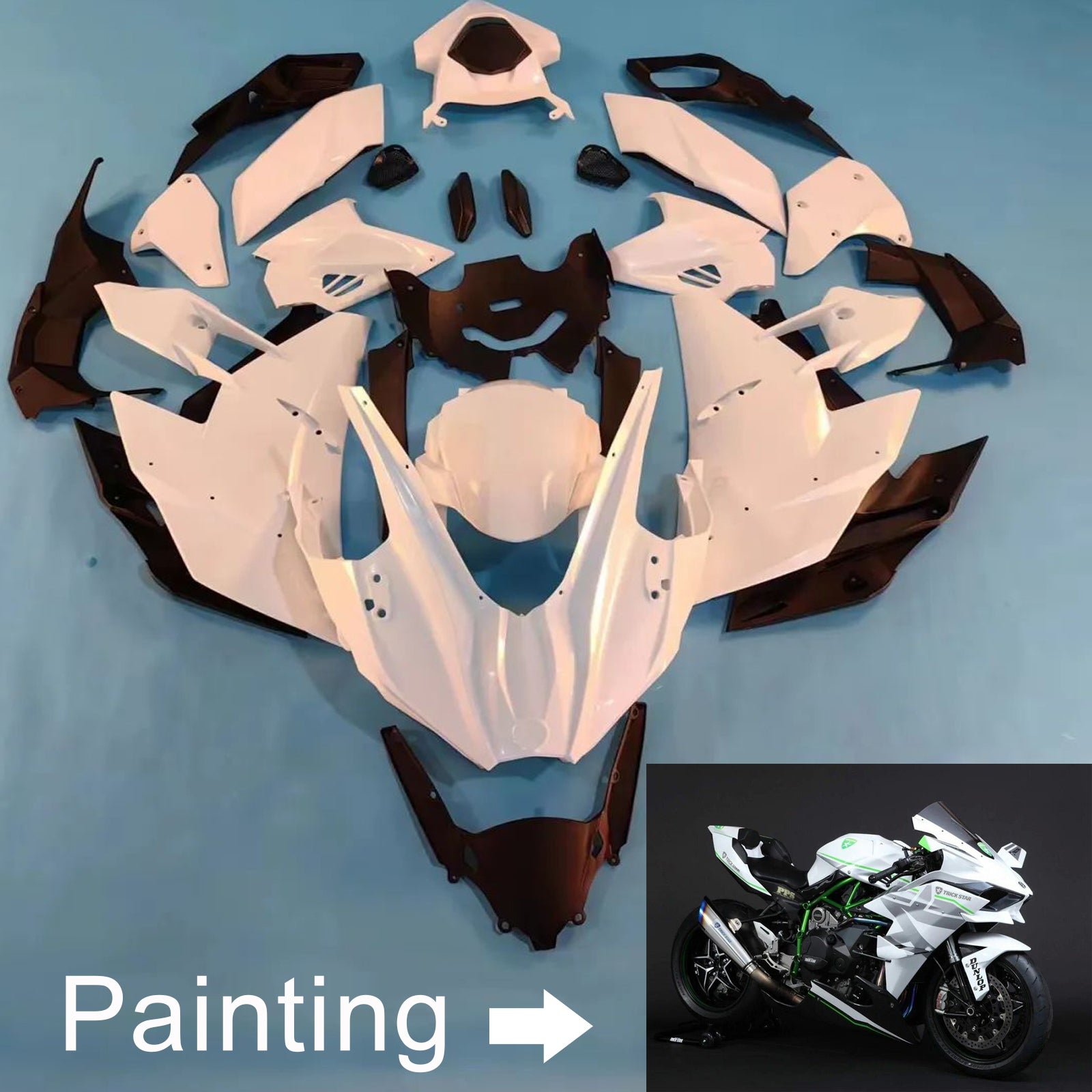 2015-2022 Kawasaki Ninja H2 Injection Fairing Kit Bodywork ABS #103