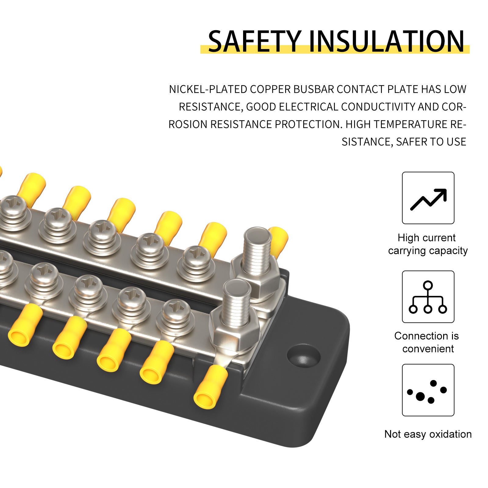 2/4/6/12 Way Dual-row Car Bus Bar Block with Dust Cover Distribution Terminal