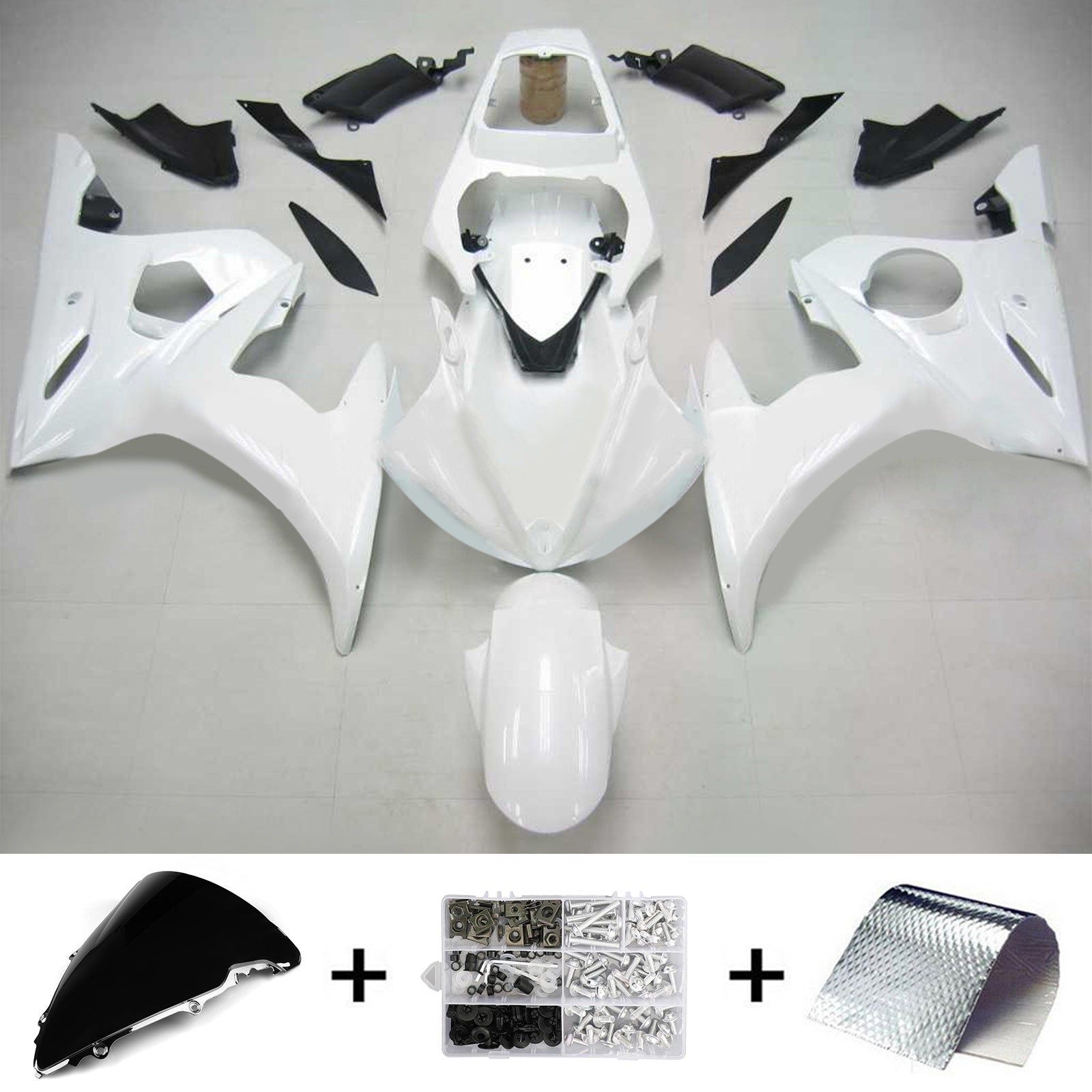 2003-2004 Yamaha YZF 600 R6 2006-2009 R6S Amotopart Injection Fairing Kit Karosseri Plast ABS #102