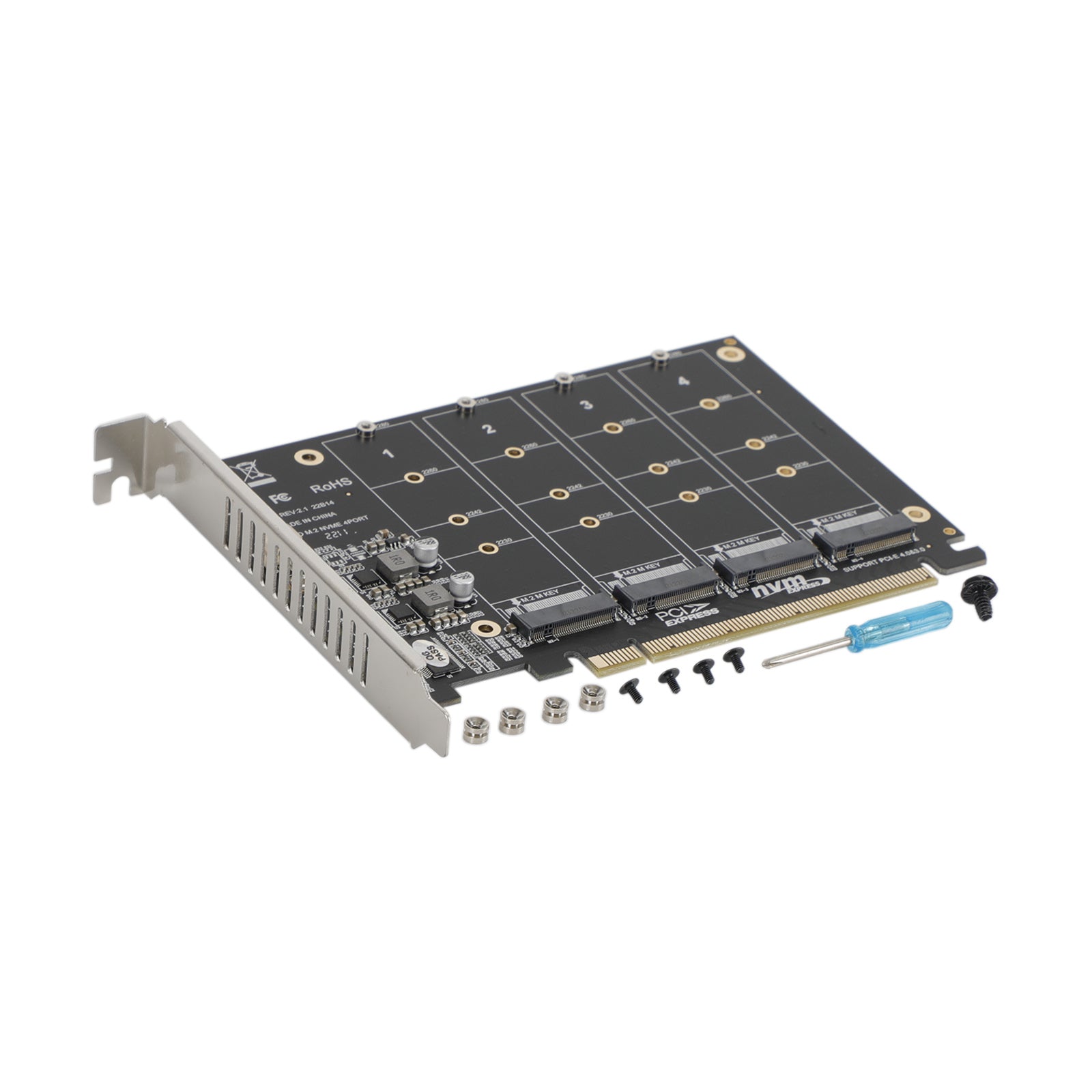 M.2 NVME SSD naar PCI-E 4.0 X16 Adapter Uitbreidingskaart ondersteuning PH44 2280 2242