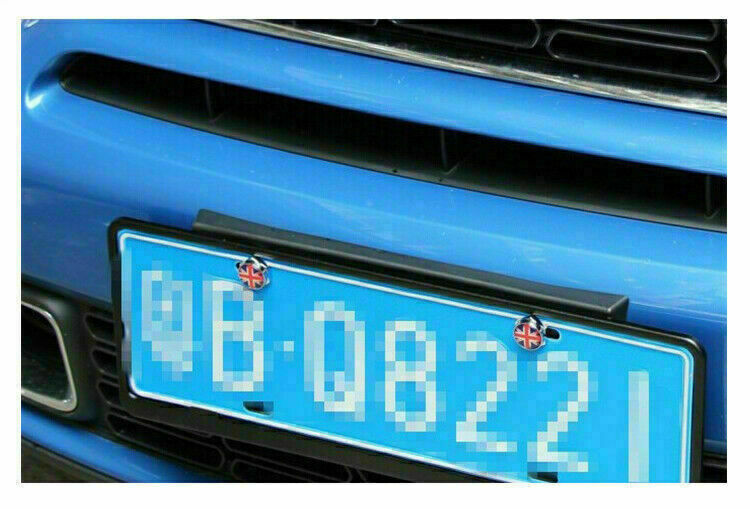 Union Jack Chrome Metal License Plate Frame Screw Bolt Cap Para Mini Cooper Generic